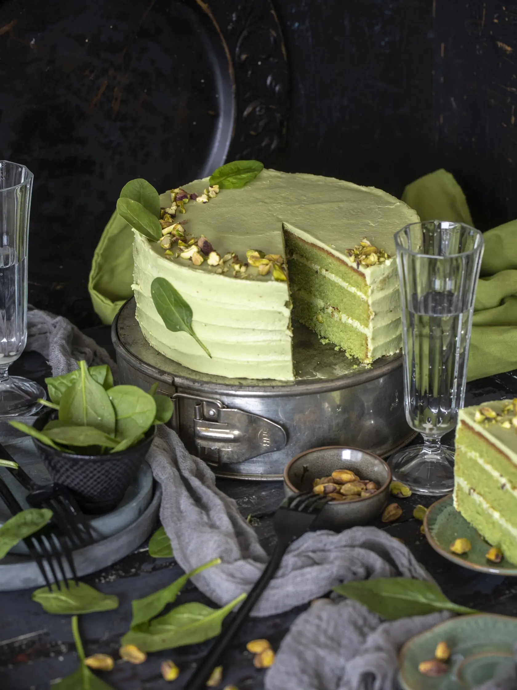 špenátovo pistáciová torta