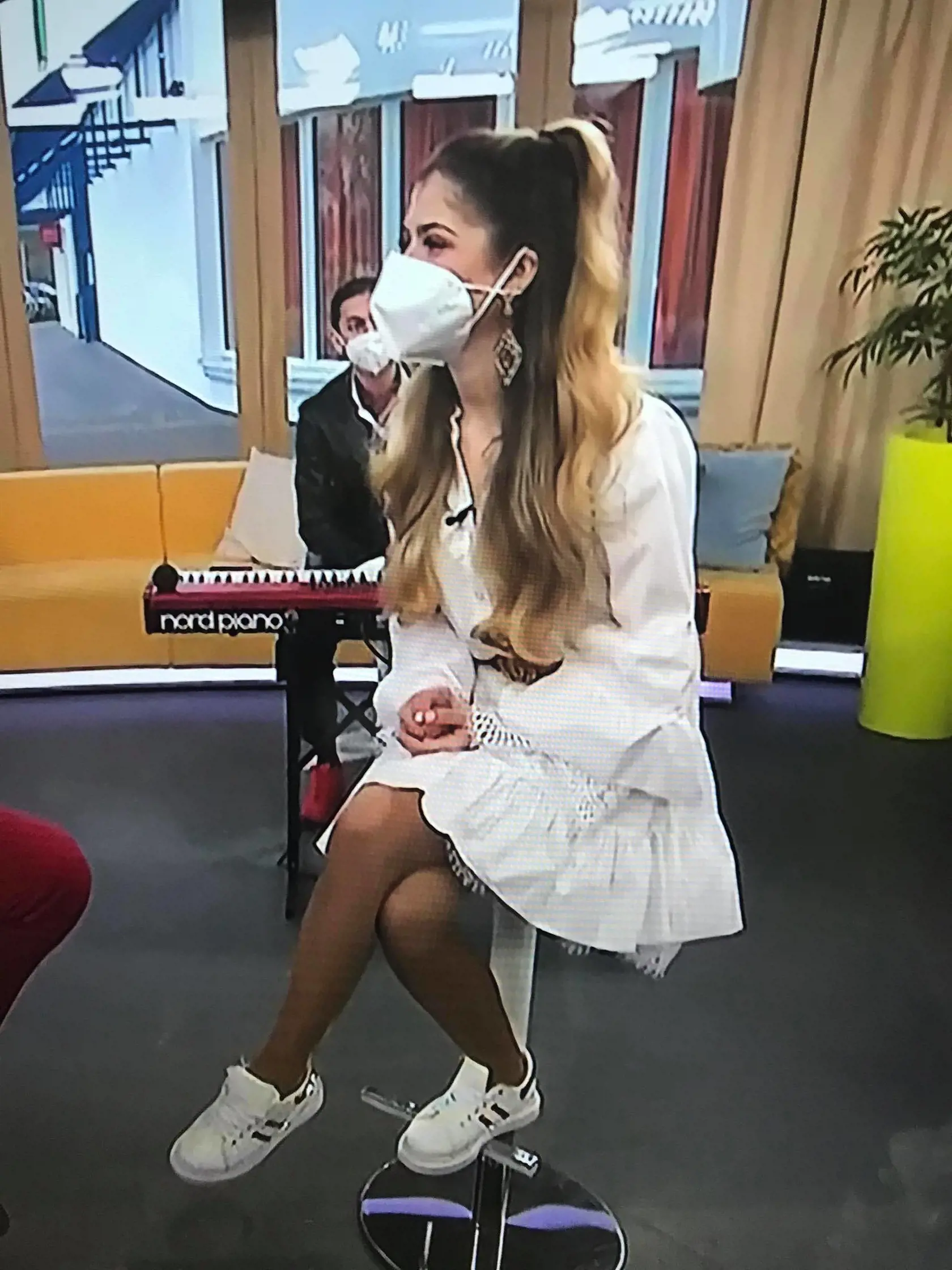 Apríl 2021: Vanessa Šarköziová počas návštevy Telerána.
