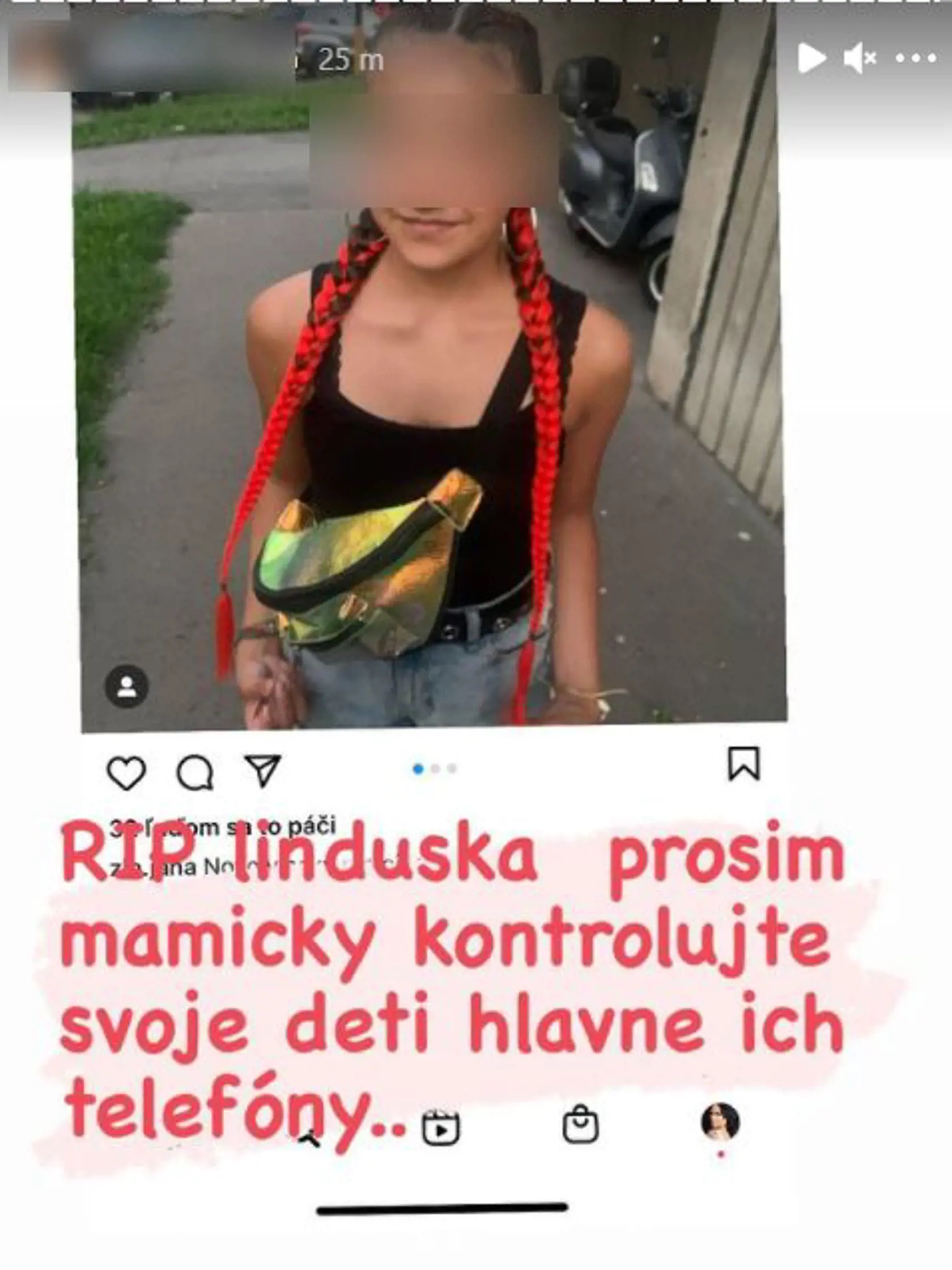 Priatelia na sociálnej sieti posielajú Linde odkazy do neba.