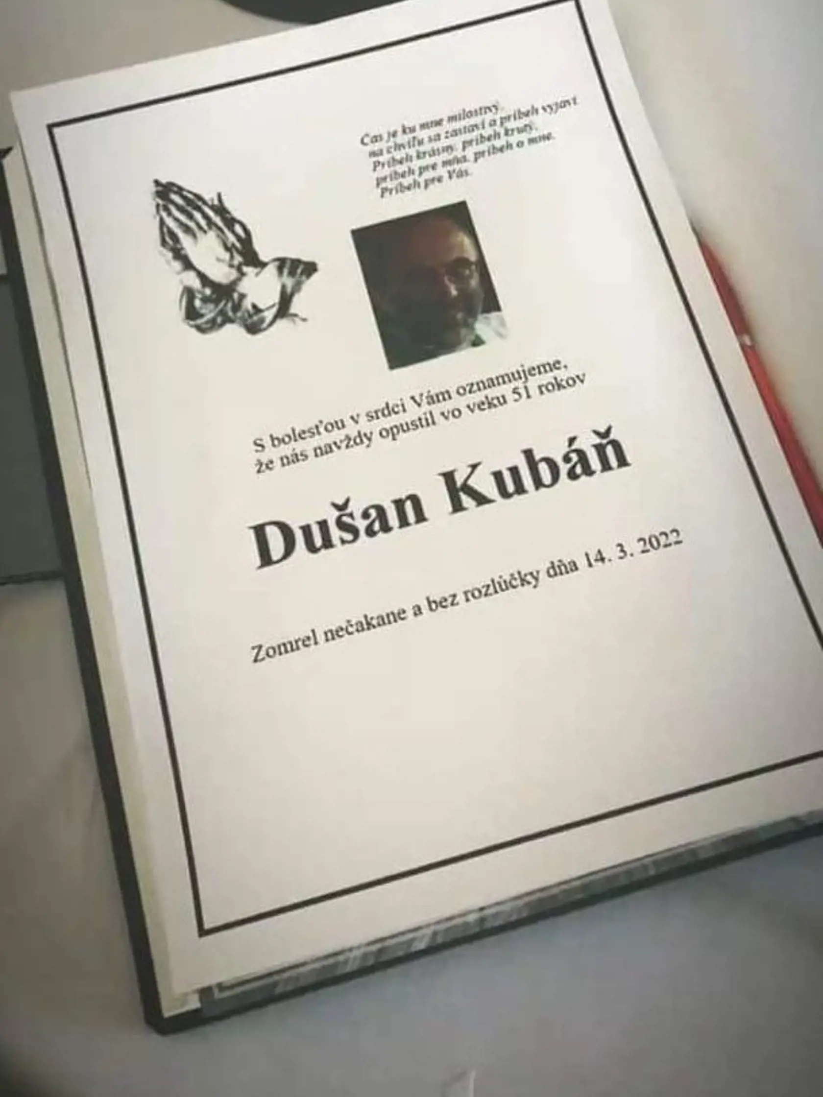 Známy finančník Igor Rattaj oplákava spolužiaka, herca Dušana Kubáňa. Ten náhle zomrel vo veku 51 rokov.