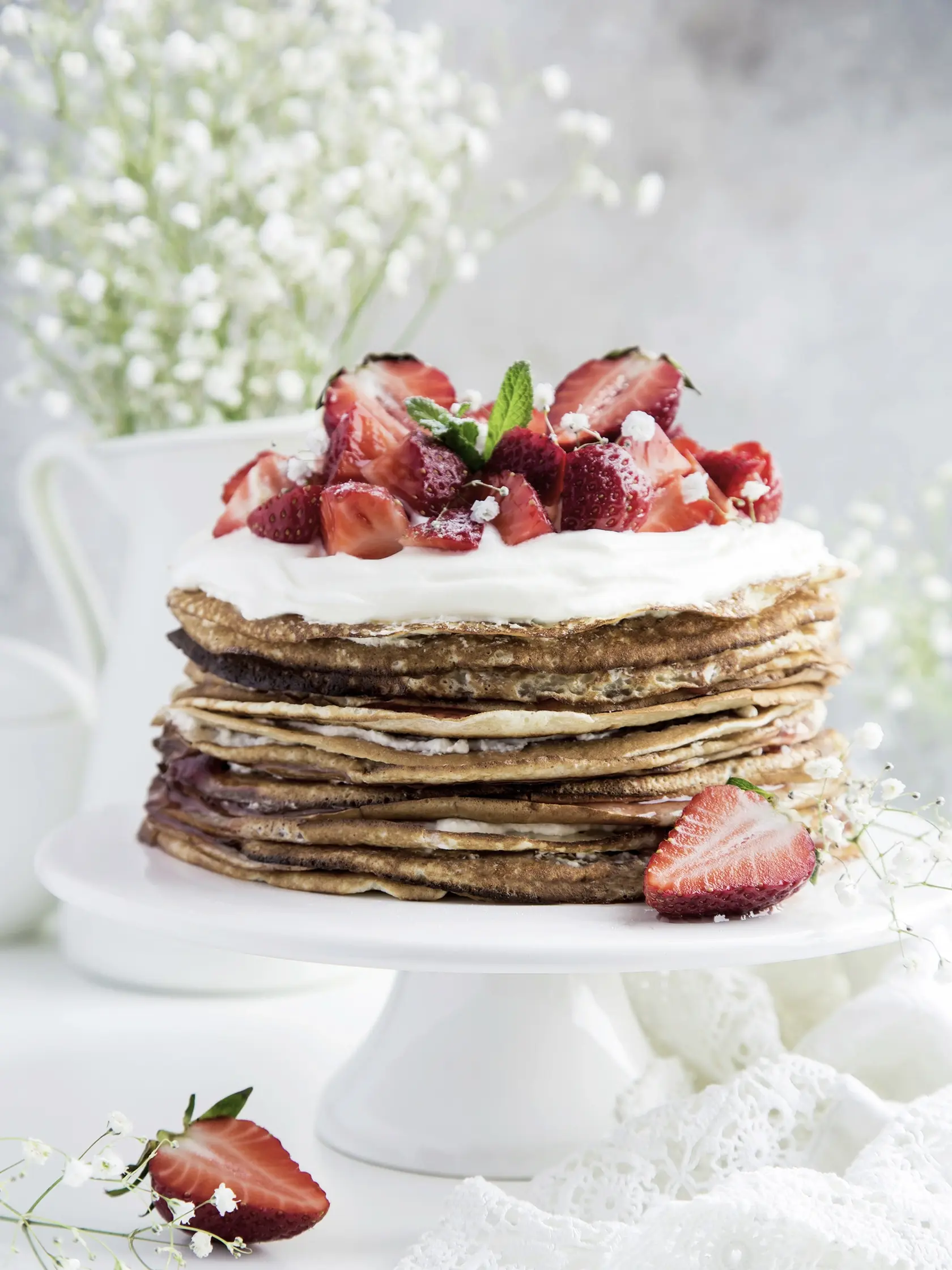 Palacinková torta s tvarohom