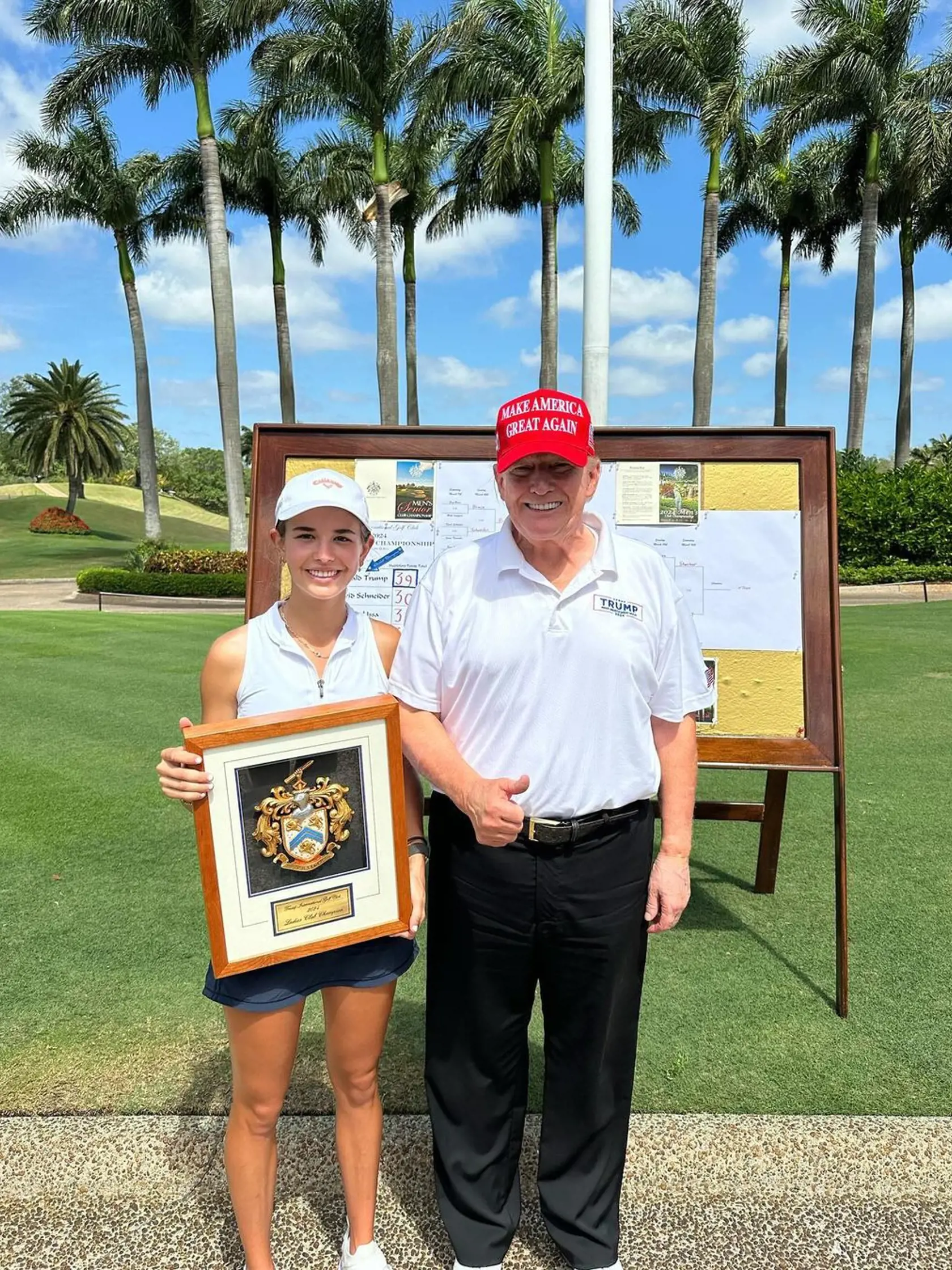 Trumpova vnučka Kai vyhrala v jeho golfovom klube ženské majstrovstvá.