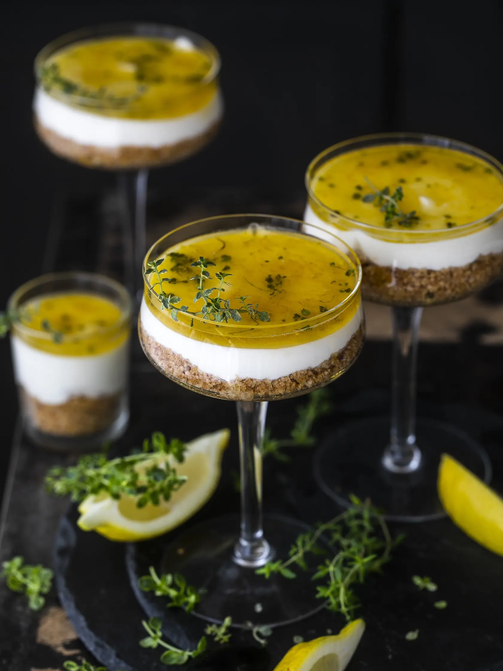 cheesecake s tymianovo - citrónovou polevou