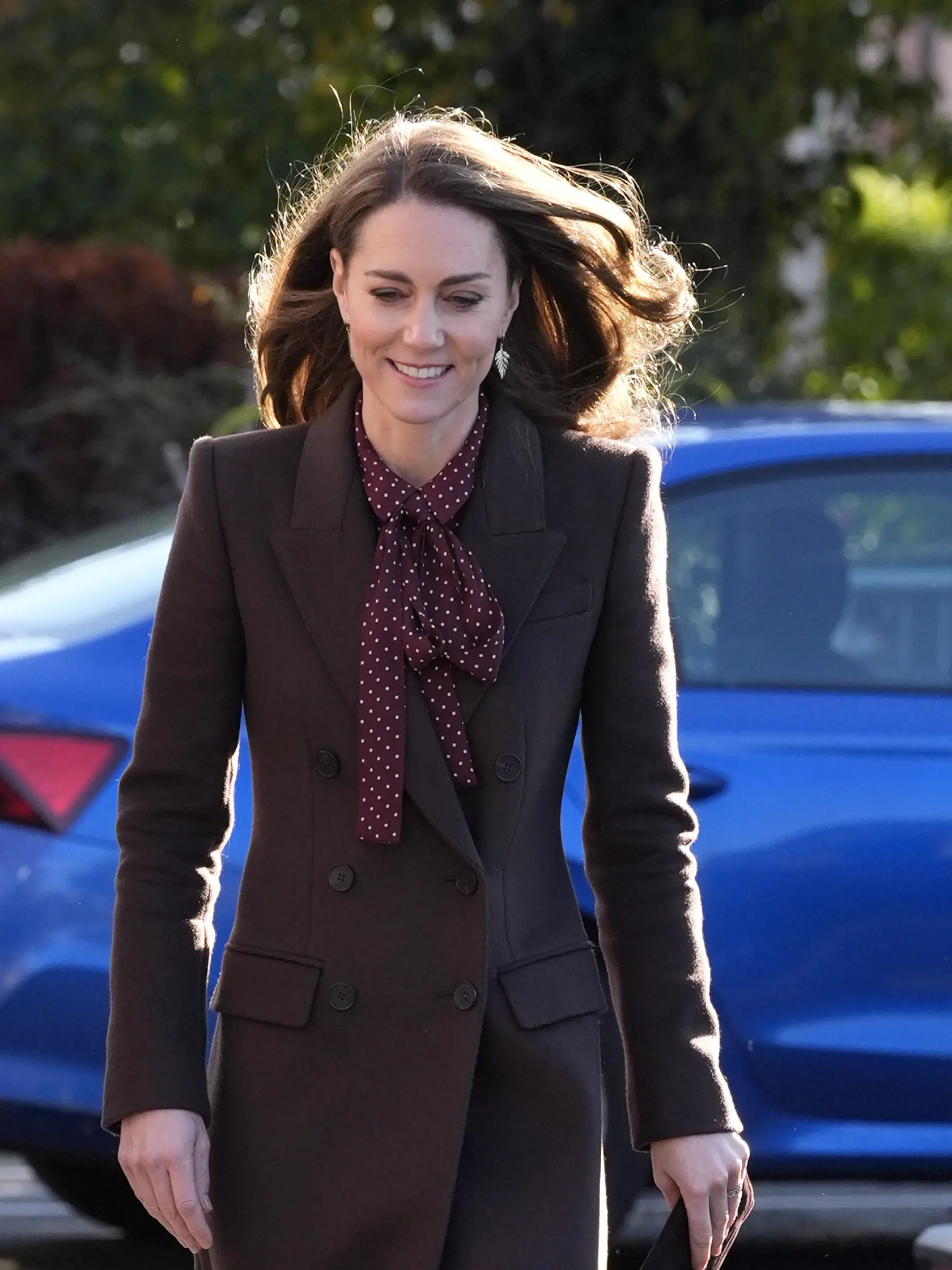 Kate, princezná z Walesu, prichádza na stretnutie so záchranármi a rodinnými príslušníkmi obetí útoku nožom v Southporte na severozápade Anglicka vo štvrtok 10. októbra 2024. Útok sa odohral v pondelok 29. júla na tanečnom podujatí pre deti venovanom tvorbe americkej speváčky Taylor Swiftovej. FOTO TASR/AP