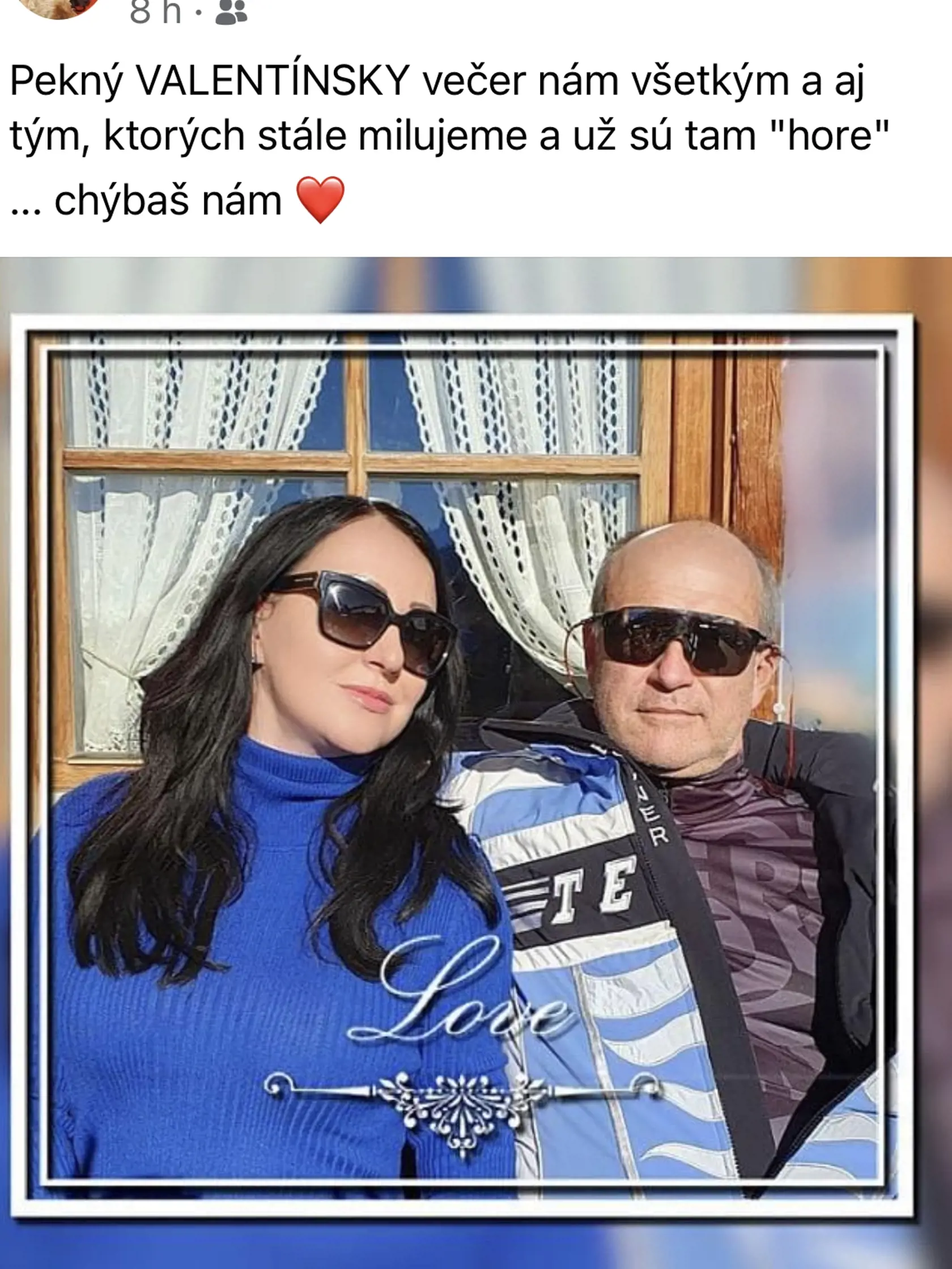 Vdova po Lučanskom poslala valentínsky odkaz  tam"hore".