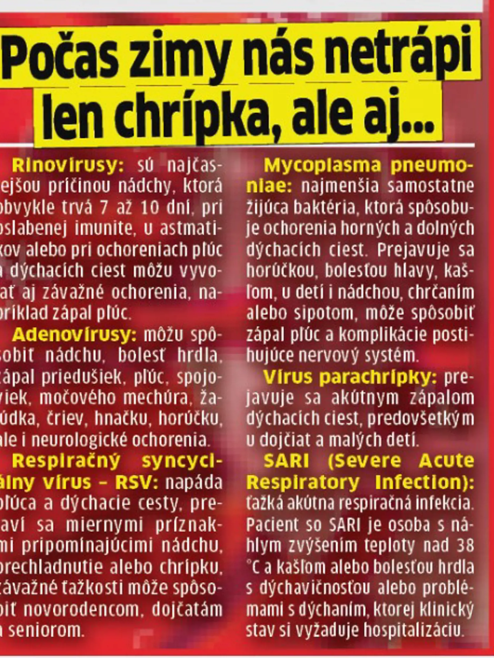 S akými virózami ešte "bojujeme" v zime?