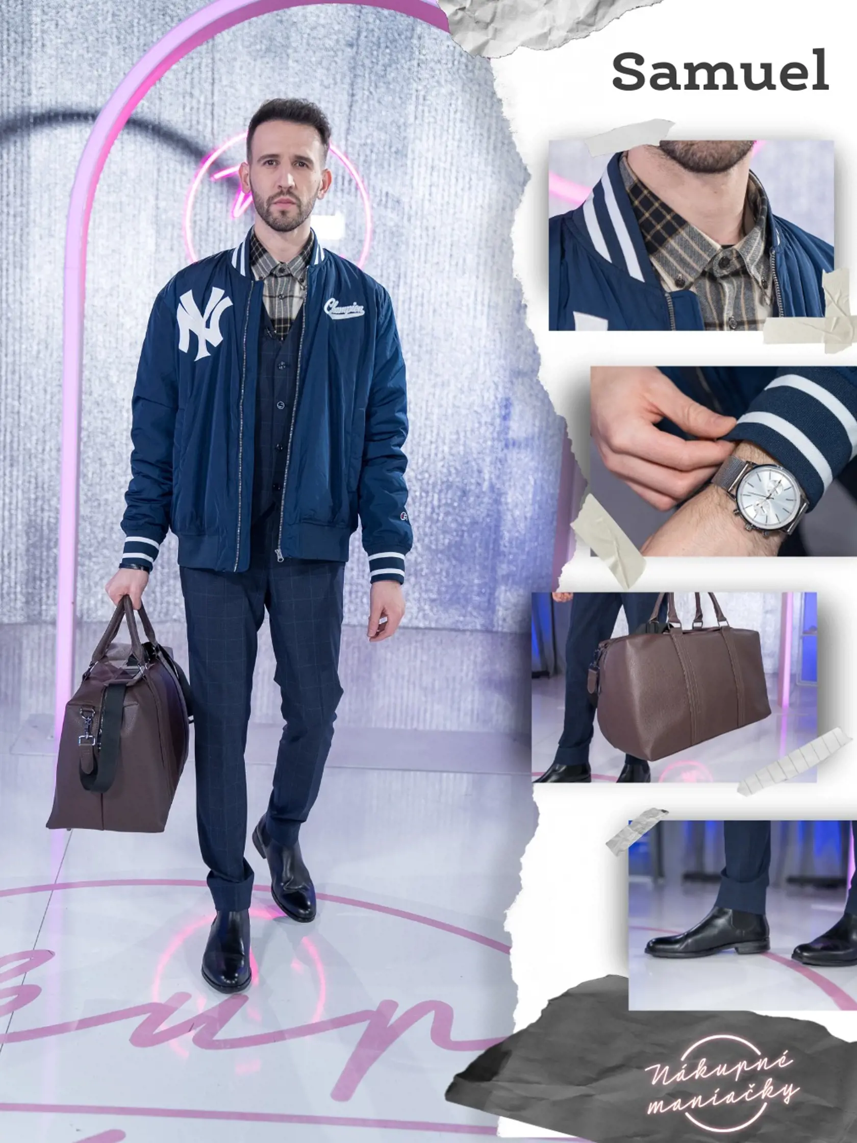 Ako prvý skladal outfit Samuel.