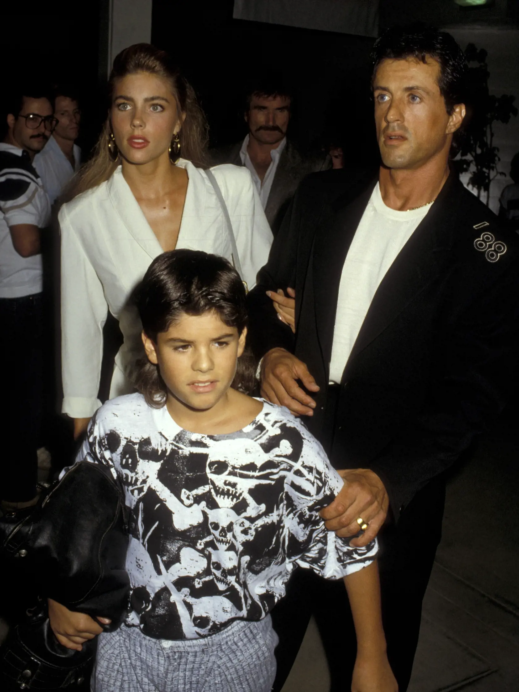 Sylvester Stallone so svojou treťou manželkou Jennifer Flavin a so svojím už zosnulým synom Sageom. 