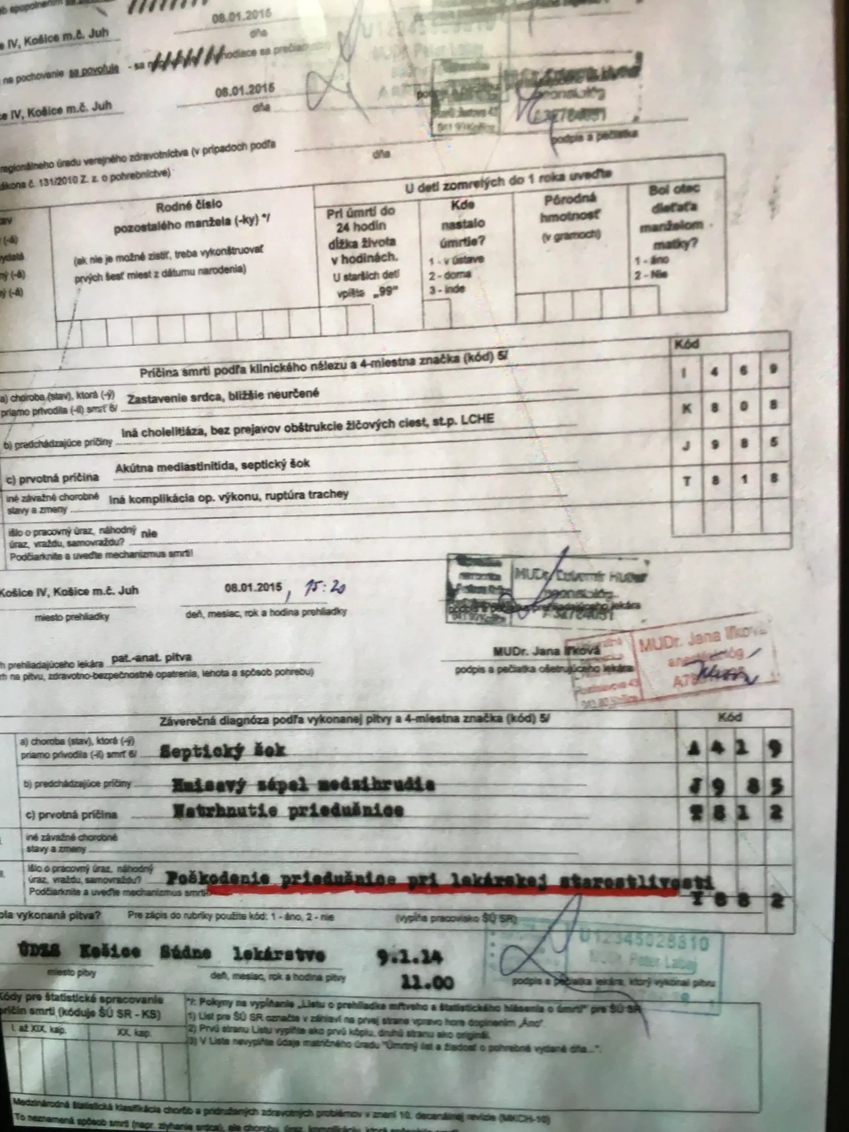 Pitevná správa: Už v nej patológ uviedol, že Mária (†54) zomrela pre nesprávny lekársky zákrok.