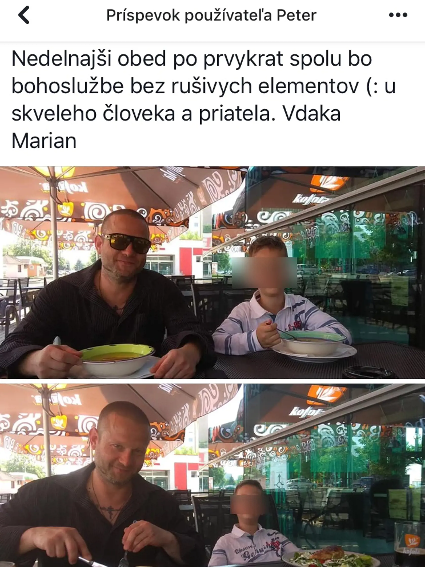 Tešil sa zo syna.