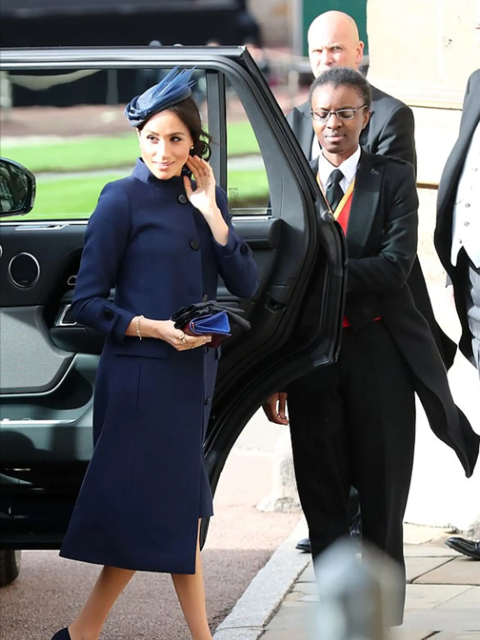 Meghan Markle na svadbe princeznej Eugenie.