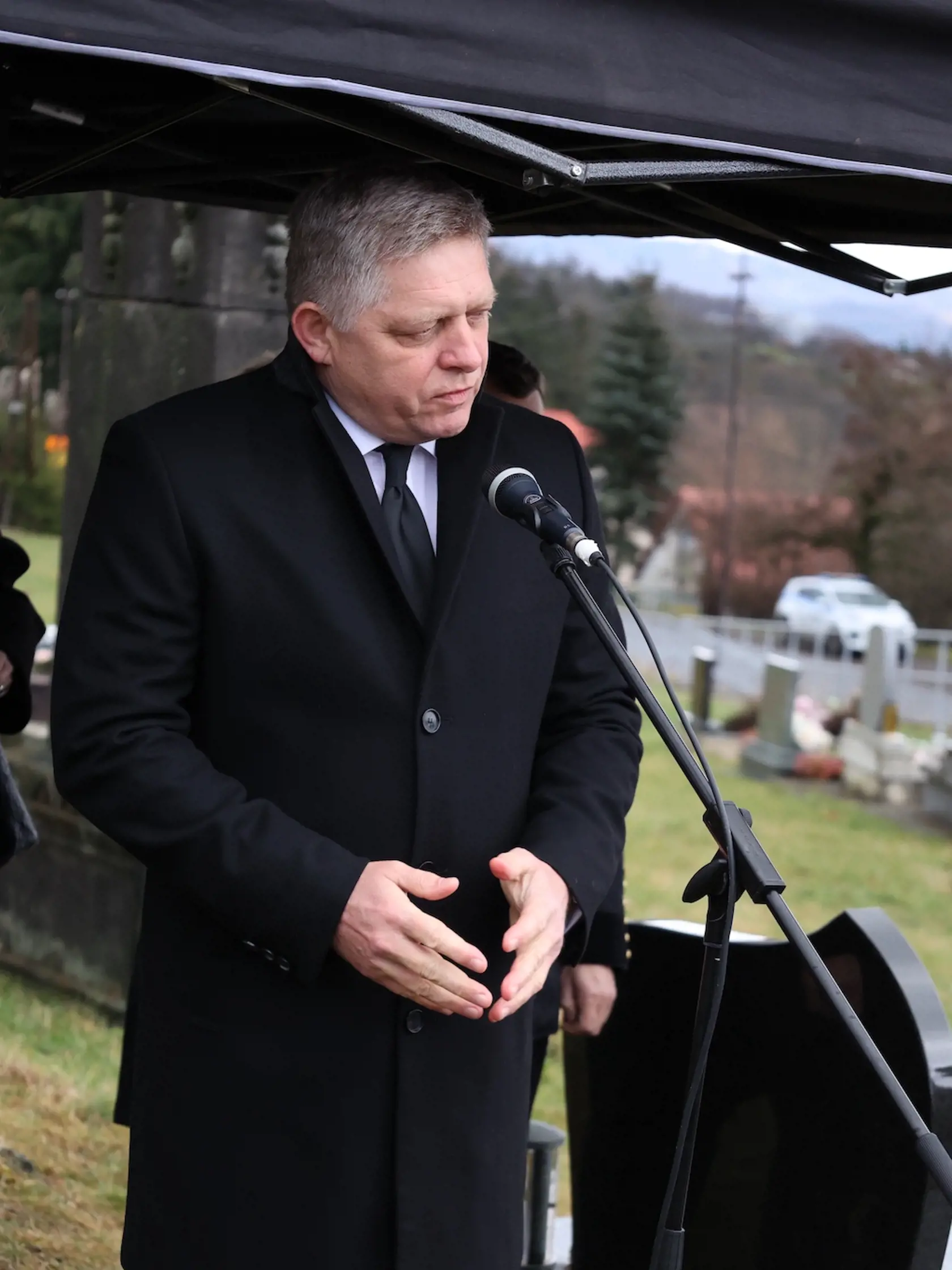 Robert Fico a jeho príhovor na pohrebe Miroslava Číža.