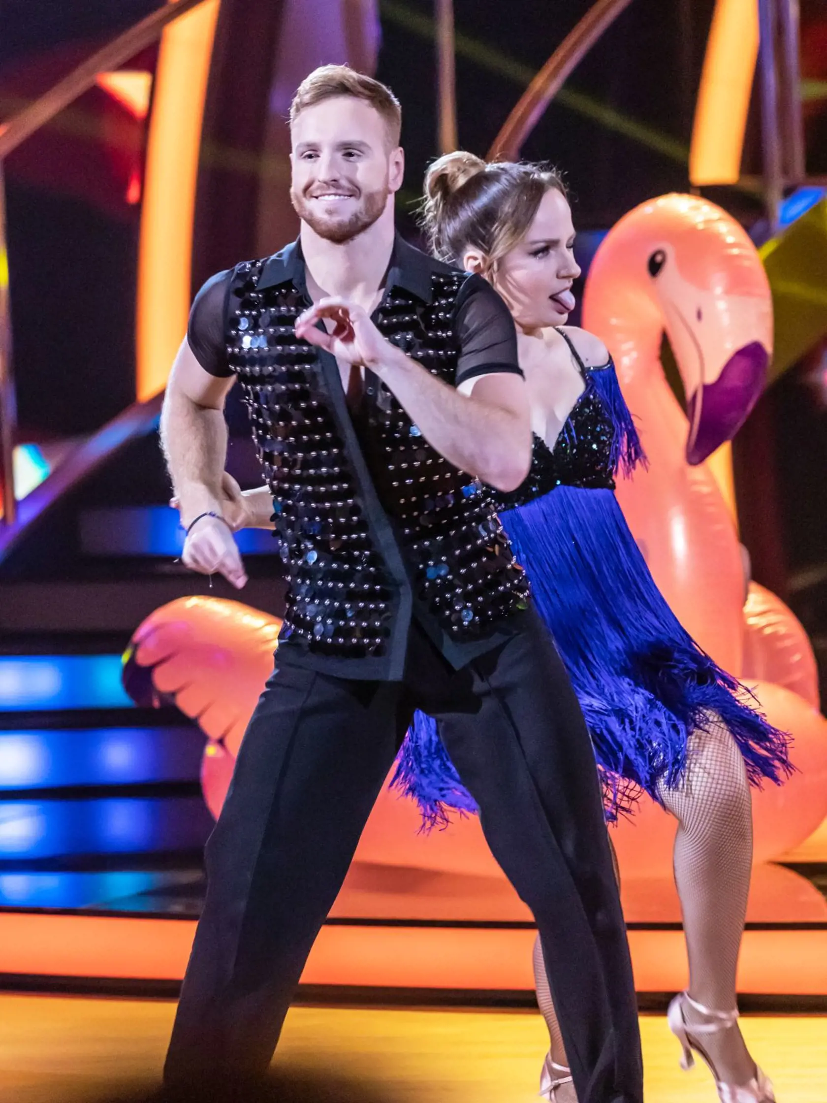 Zuzana Šebová a Vilém Šír počas svojho vystúpenia 1. kola Let's Dance.