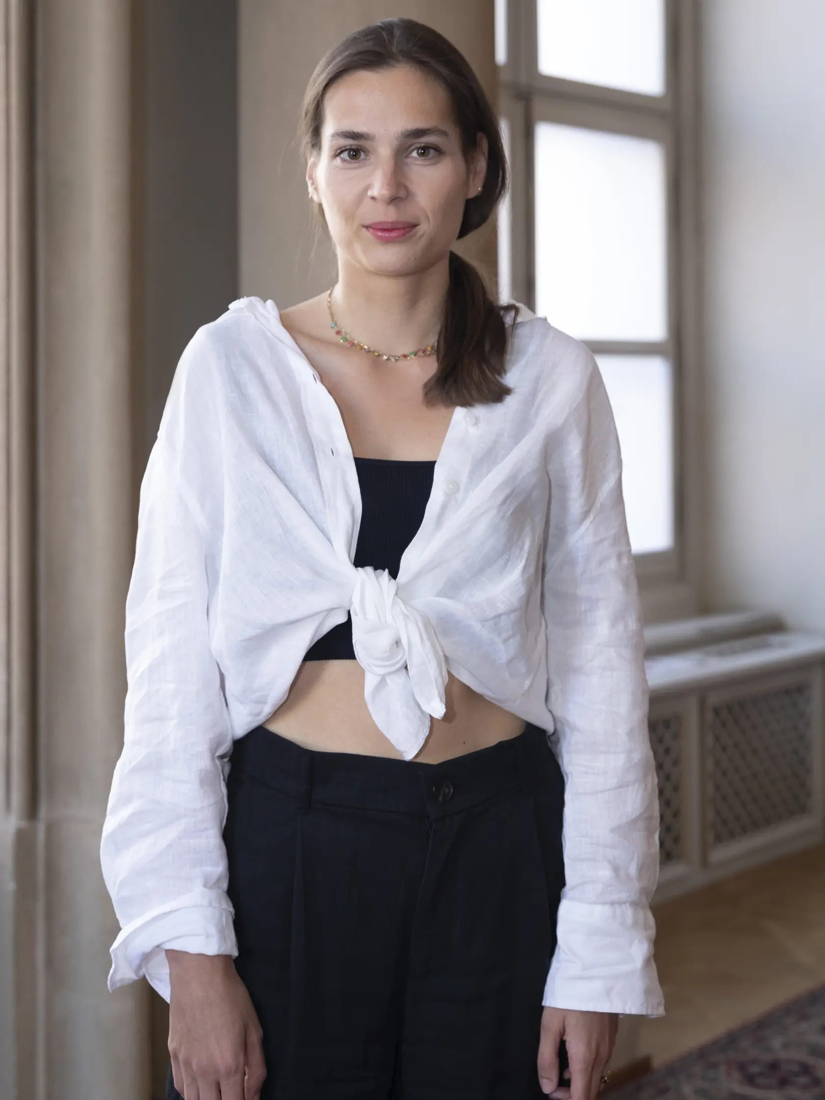 Predstavenie slovenských finalistov modelingovej súťaže Elite Model Look v priestoroch Primaciálneho paláca v Bratislave.
Na snímke je sestra topmodelky Michaely Hlaváčkovej, tv moderátorka Lucia Hlaváčková.