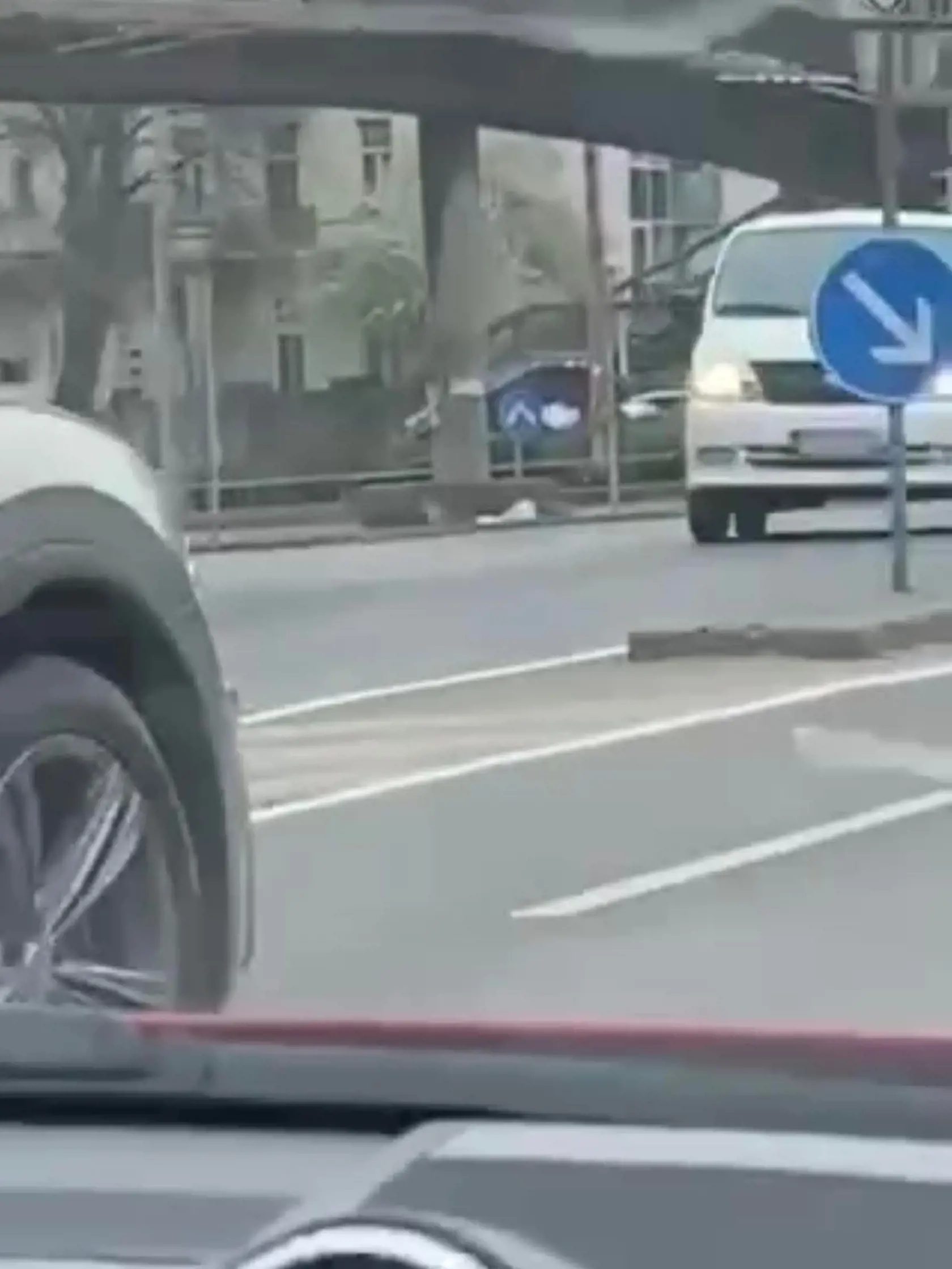 Po páde zostal nehybne ležať na zemi.