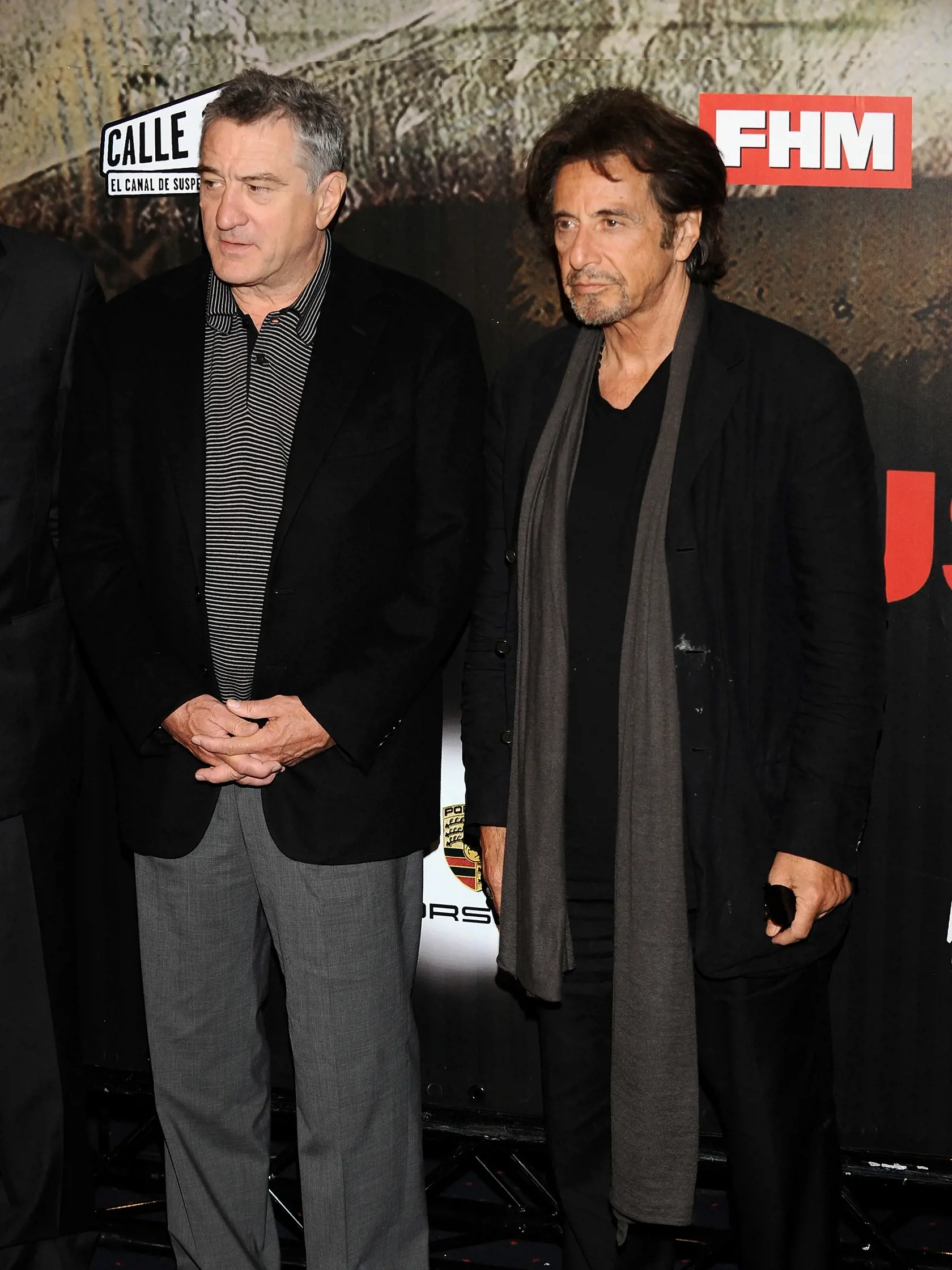 MADRID, SPAIN - SEPTEMBER 13:  Actors Robert De Niro (L) and Al Pacino (R)  attend the European Premiere of Righteous Kill at Kinepolis Cinema on September 13, 2008 in Madrid, Spain.  (Photo by Carlos Alvarez/Getty Images)