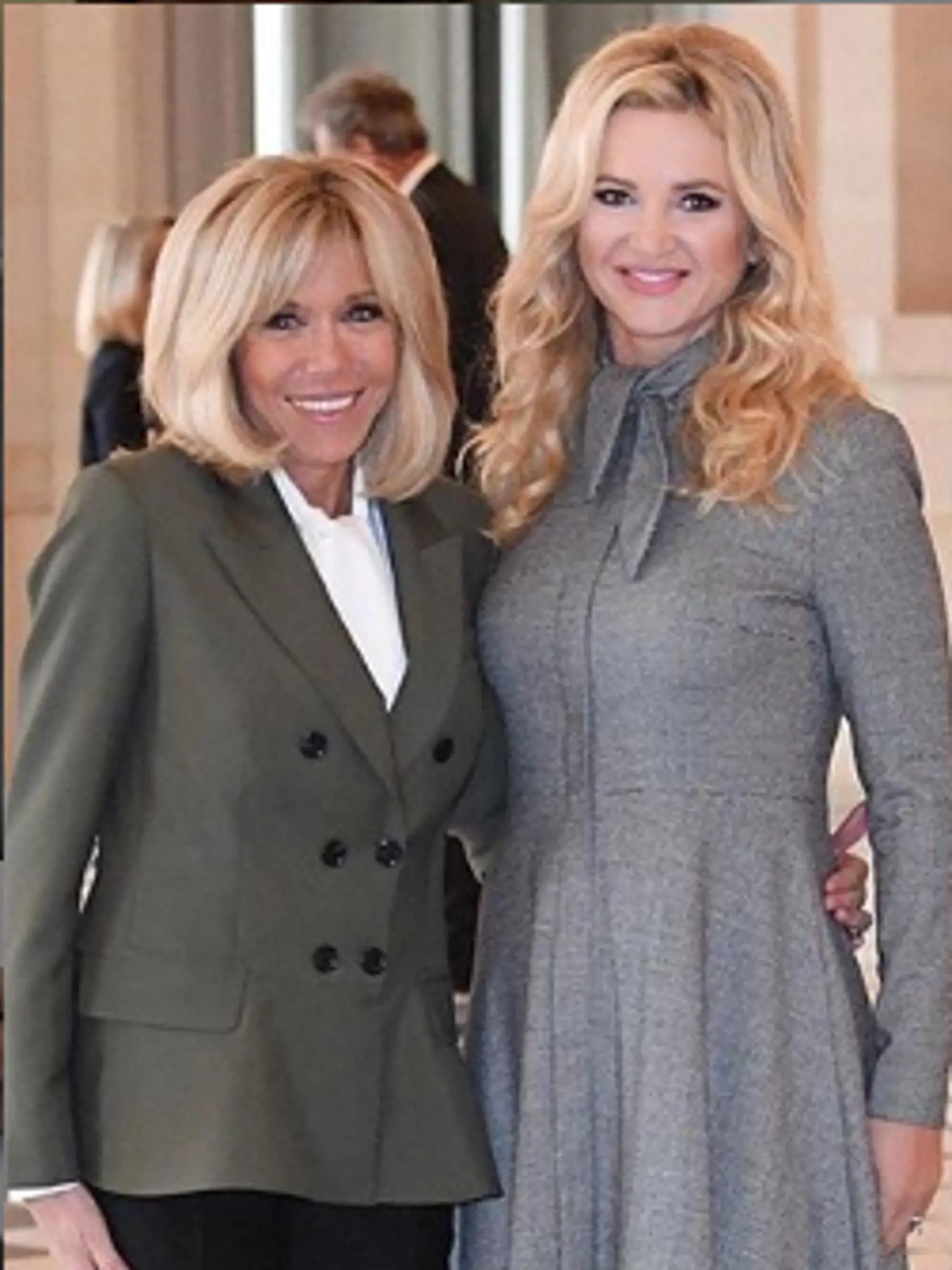 Monika Babišová s prvou dámou Francúzska Brigitte Macronovou.