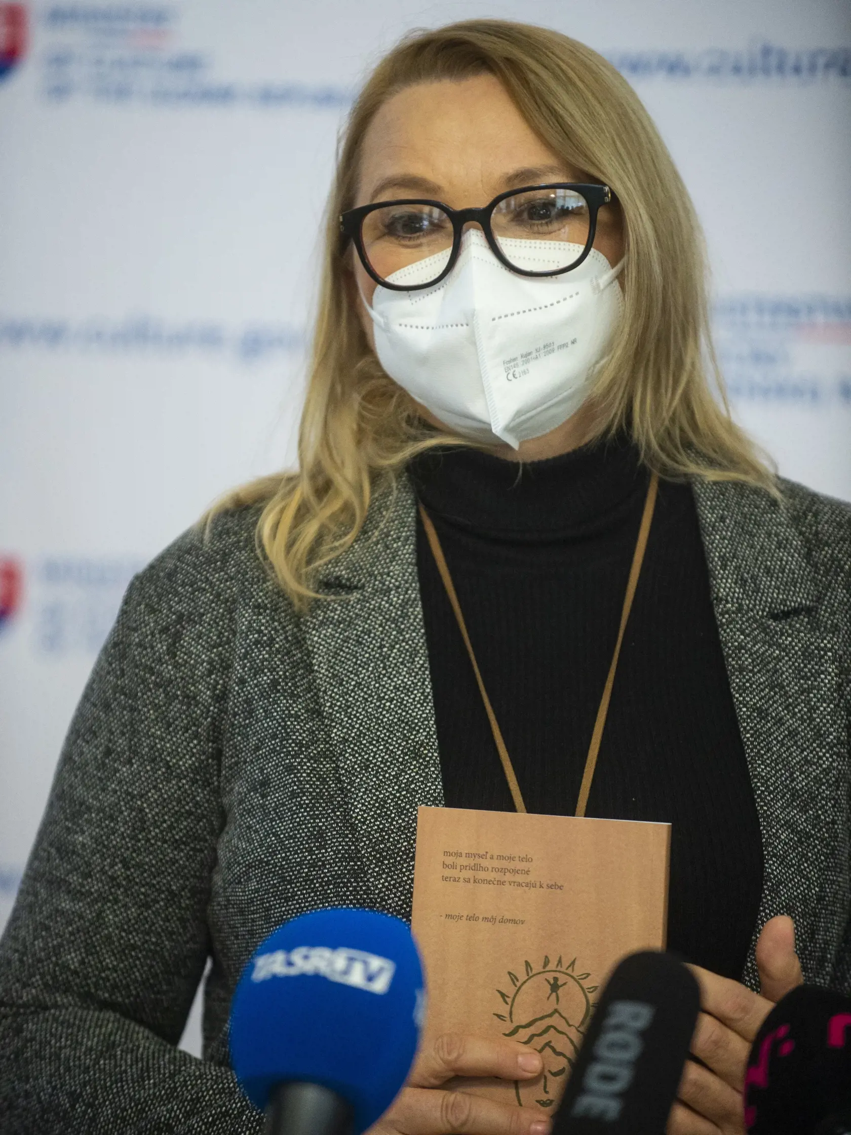 Na snímke herečka Anna Šišková počas tlačovej konferencie Divadelného ústavu o podujatí Noc divadiel 2021, 11. novembra 2021 v Bratislave. FOTO TASR - Jakub Kotian