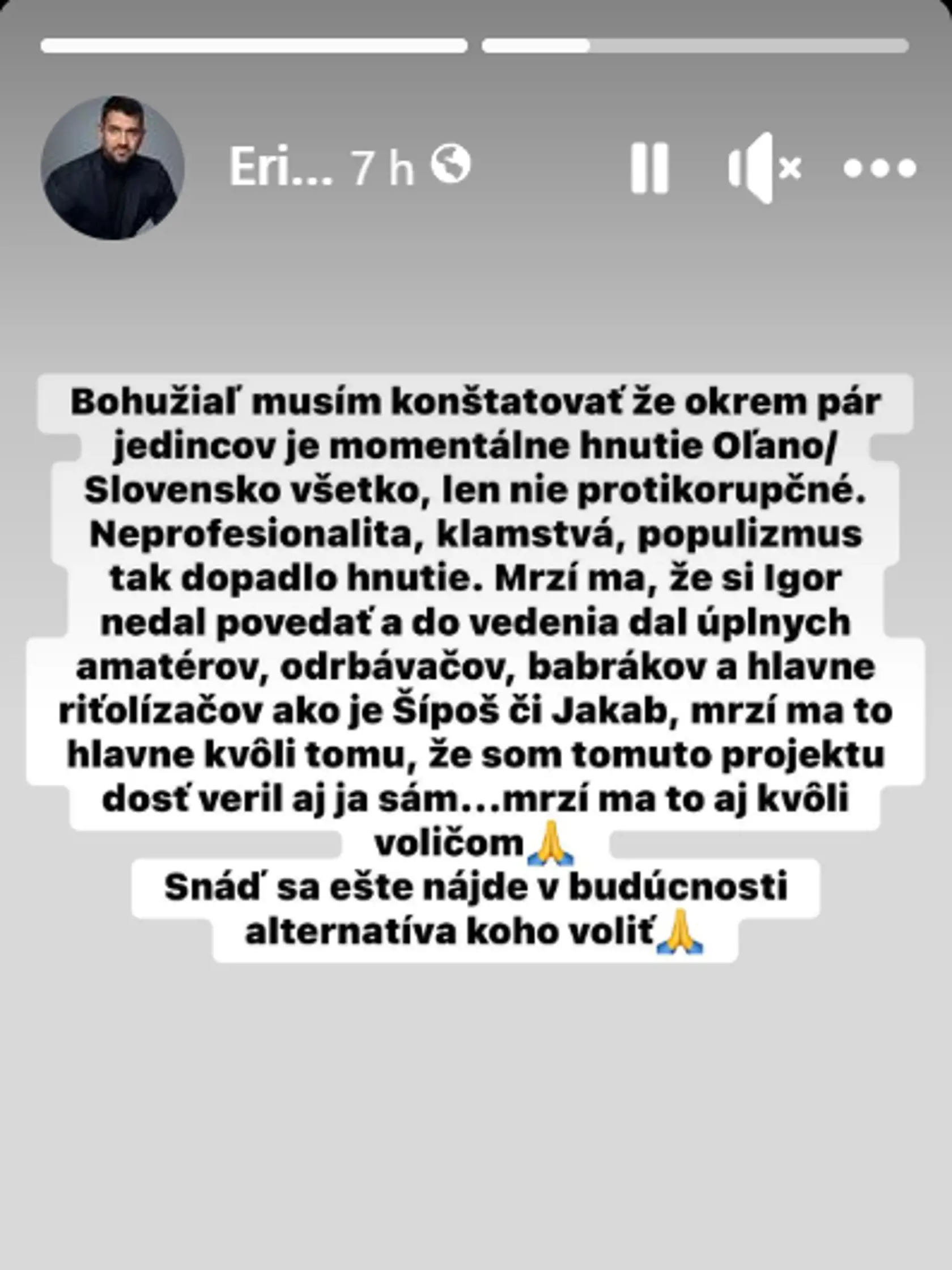 Erik Ňarjaš brutálne naložil exkolegom z hnutia OĽANO / SLOVENSKO.