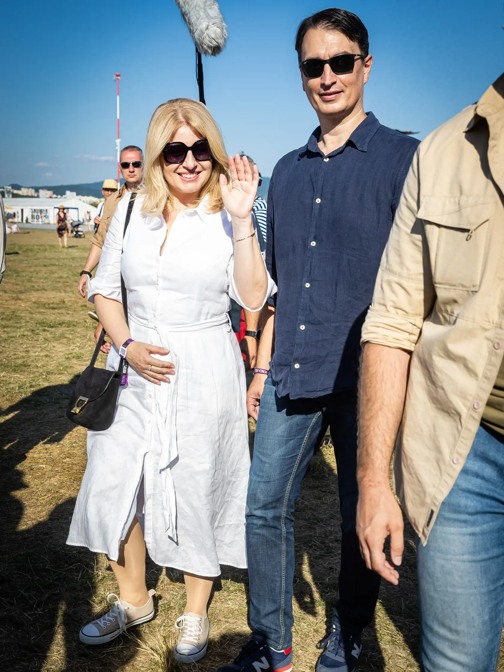 Festival “POHODA 2023” na letisku v Trenčíne. Na snímke Zuzana Čaputová a Juraj Rizman.