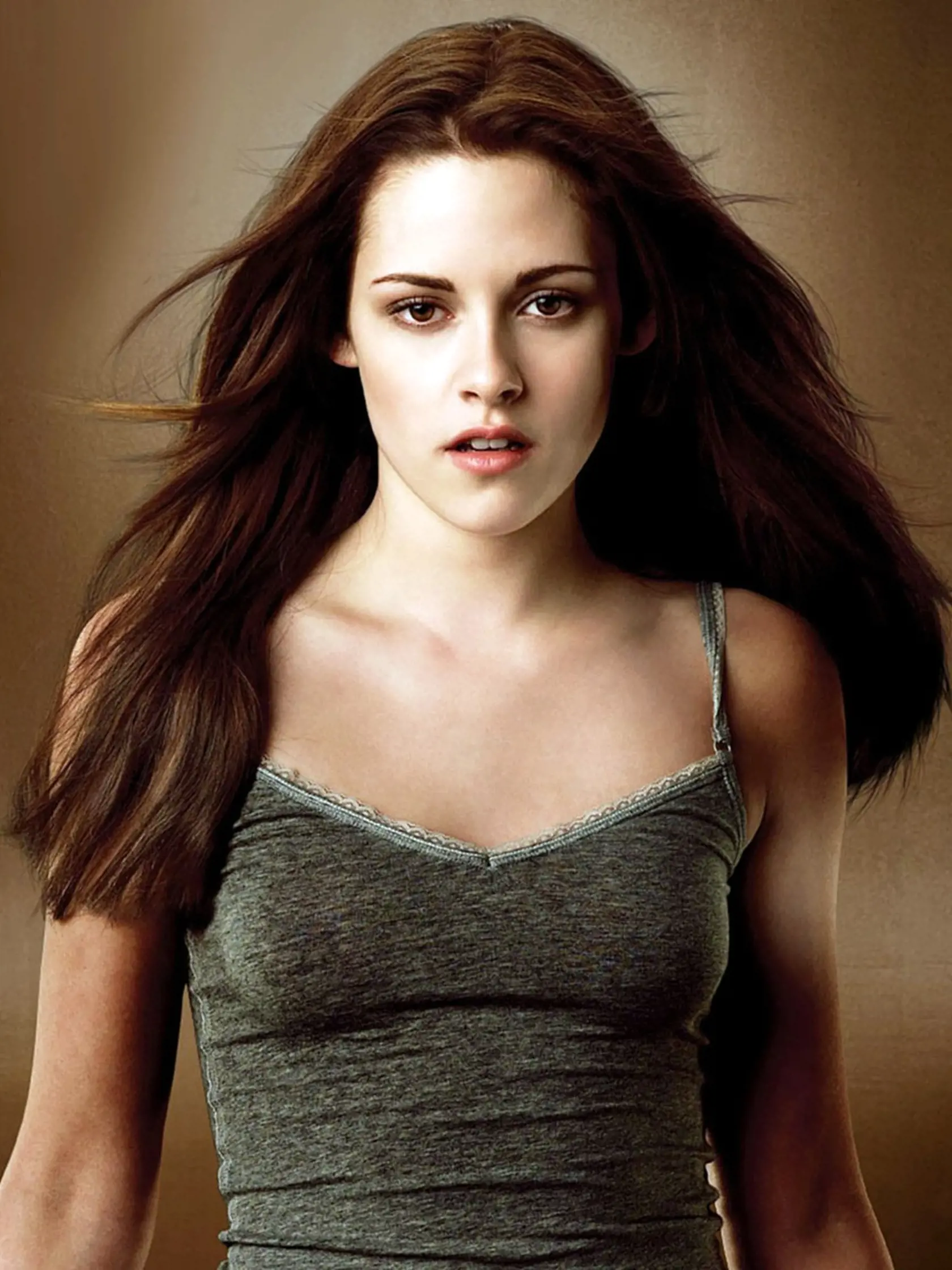 Kristen Stewart ako Bella v Twilighte.
