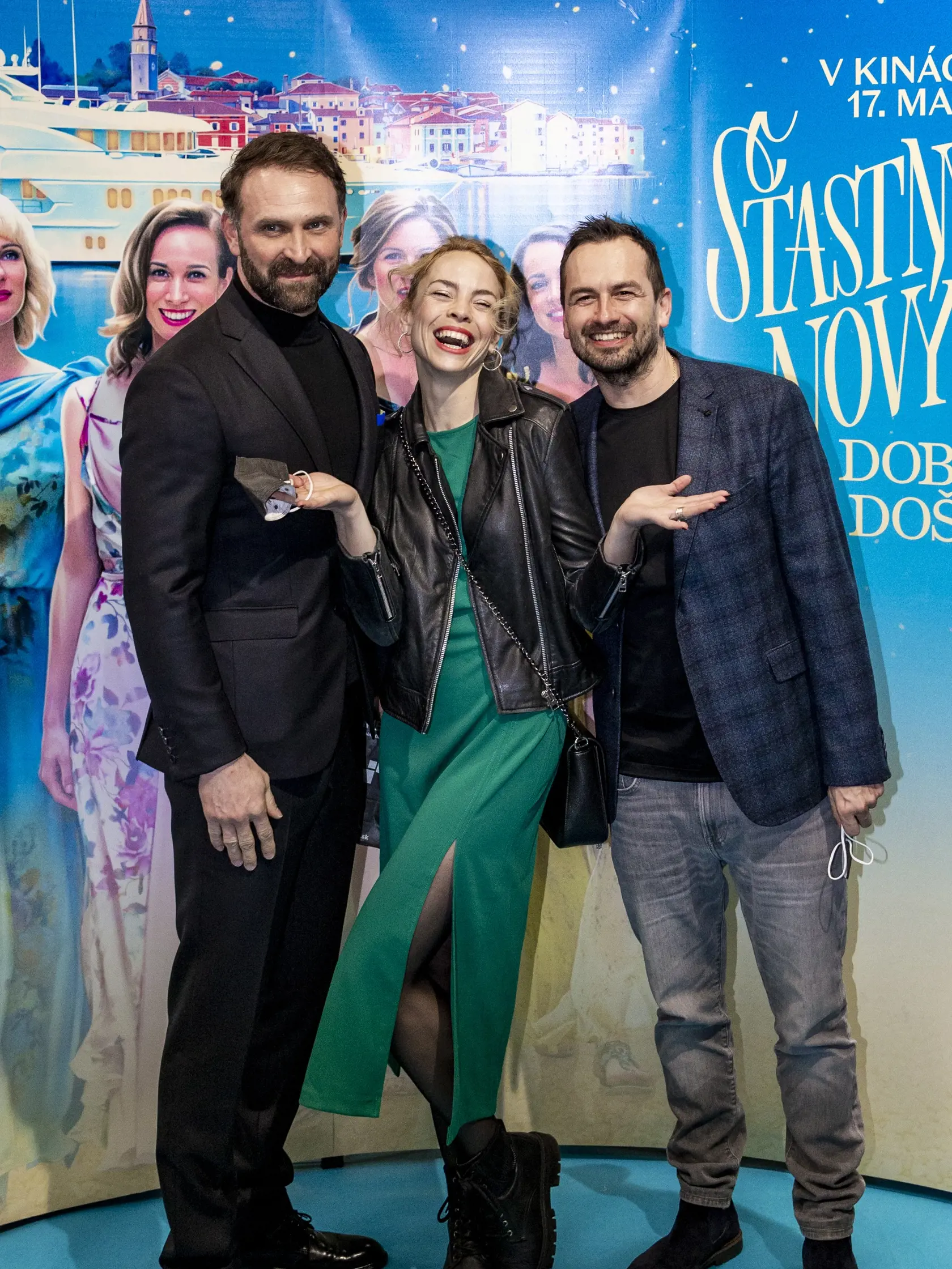 Premiera nového filmu “Šťastný nový rok 2”. Na snímke je Tomáš Maštalír, Dorota Šestáková a Rasťo Šesták.  
