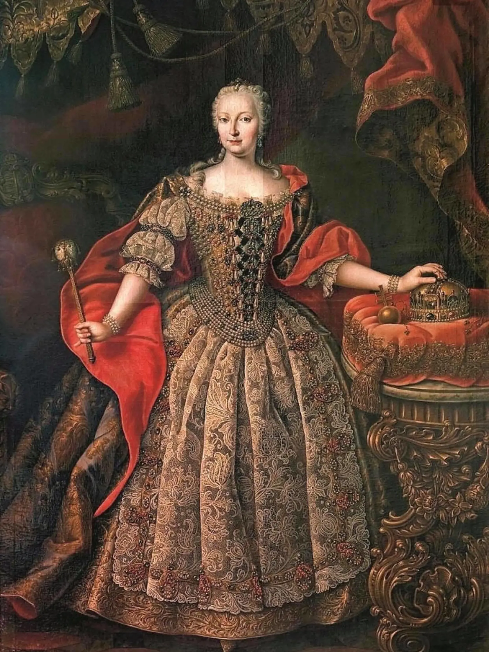 Mária Terézia prevzala vládu po smrti svojho otca v roku 1740. Mala len 23 rokov.