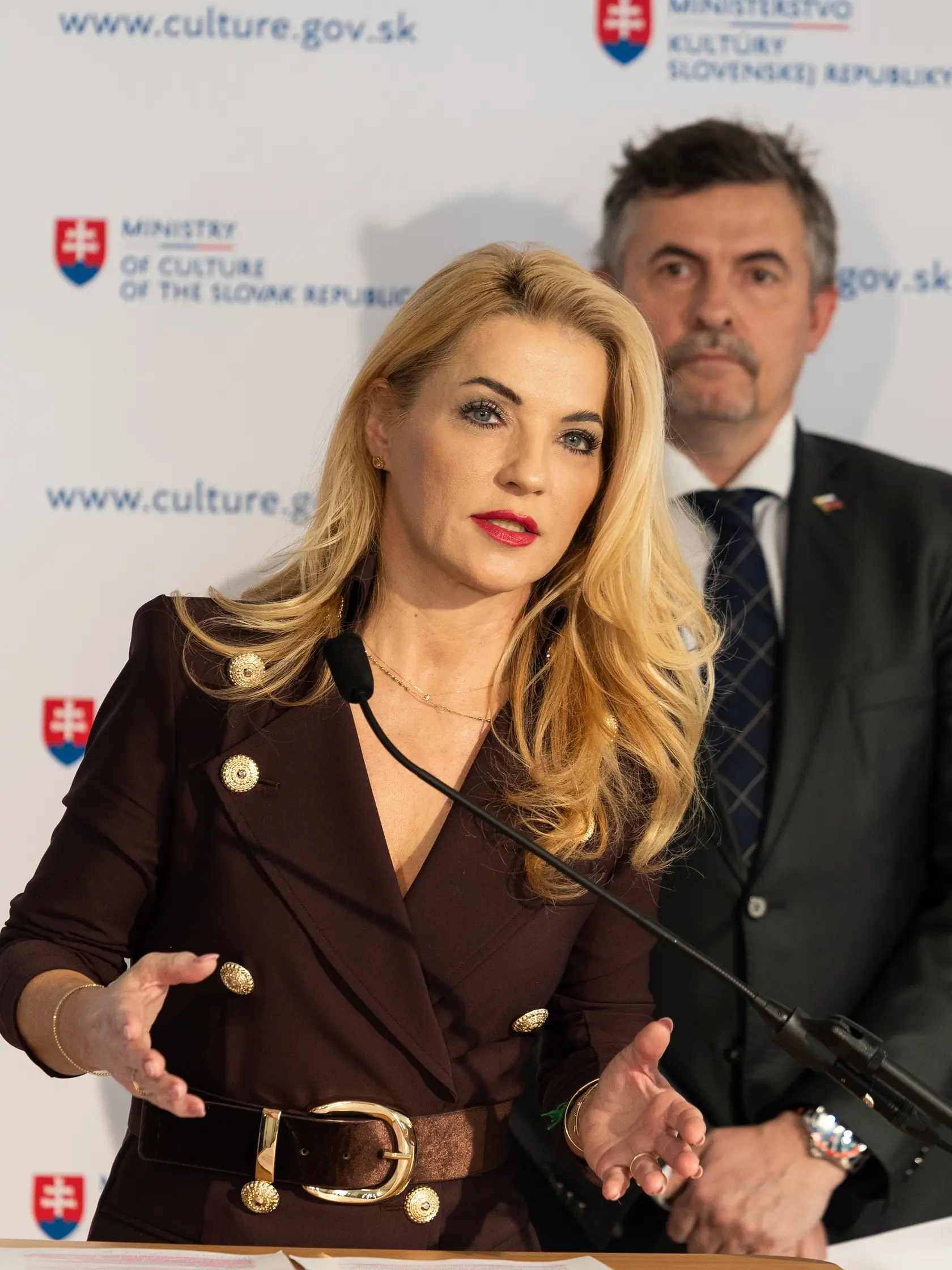 Martina Šimkovičová, Lukáš Machala, tlačová konferencia.