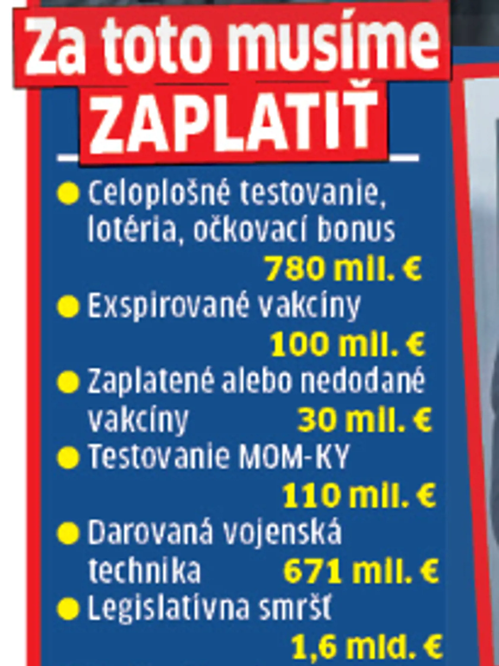 Tieto položky musí Slovensko zaplatiť.