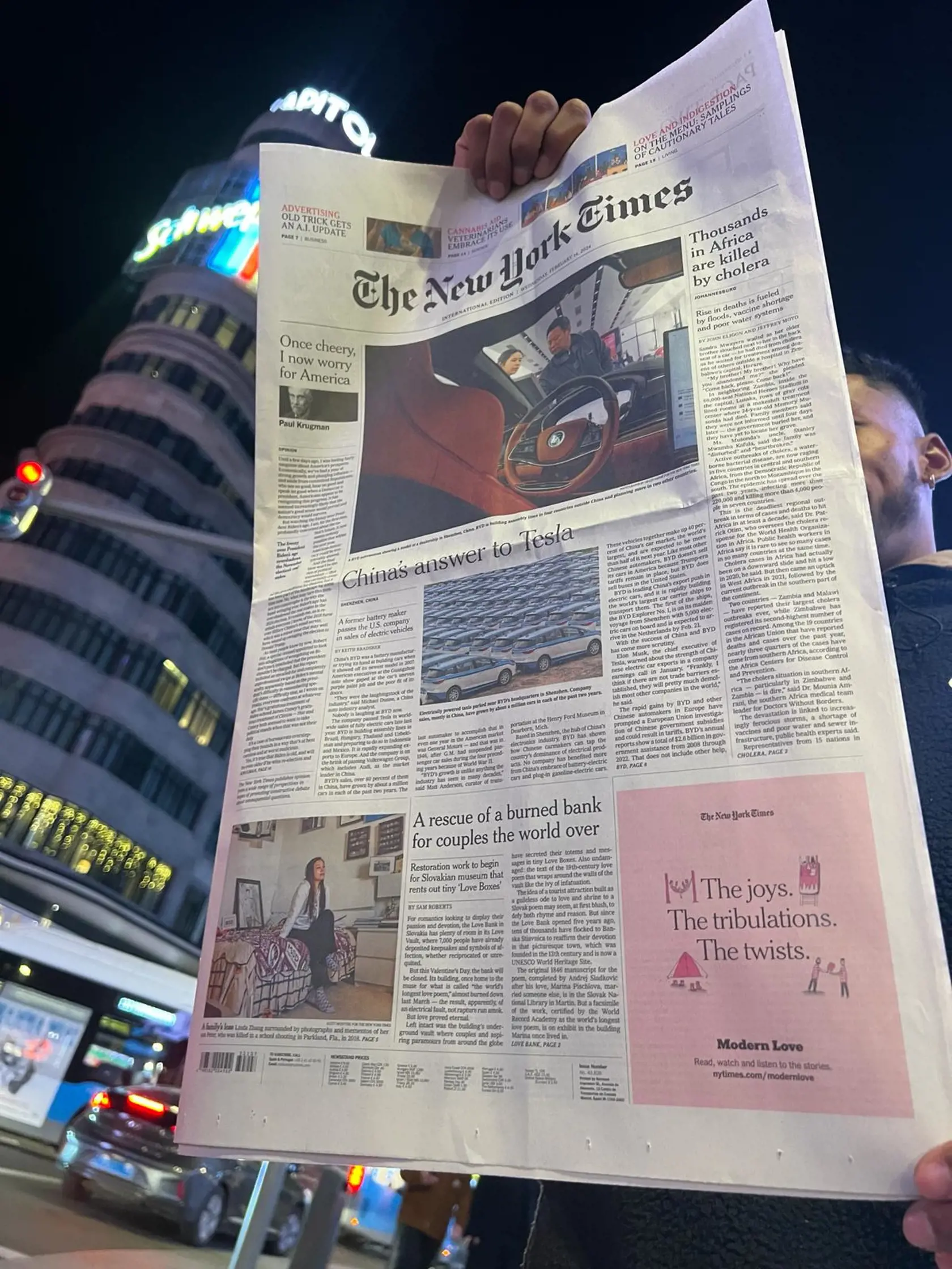 Banka lásky sa na sviatok sv. Valentína ocitla na titulke najznámejších amerických novín New York Times.