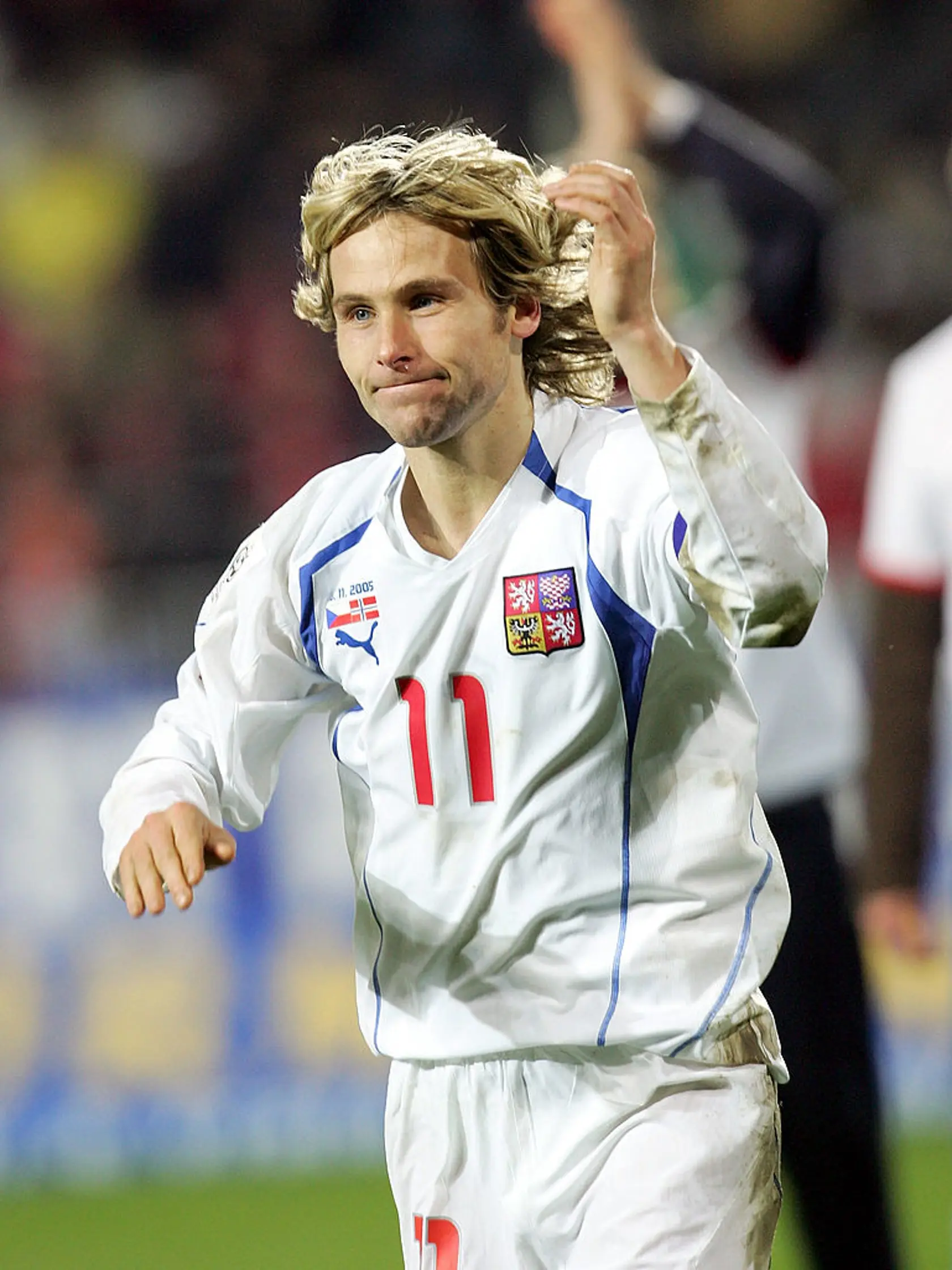 PRAGUE, CZECH REPUBLIC - NOVEMBER 16:  Pavel Nedved of Czech celebrates qualification after winning the second leg of The FIFA World Cup 2006 Qualification play-off match between Czech Republic and Norway at The Toyota Arena on November 16, 2005 in Prague, Czech Republic.  (Photo by Stuart Franklin/Getty Images)