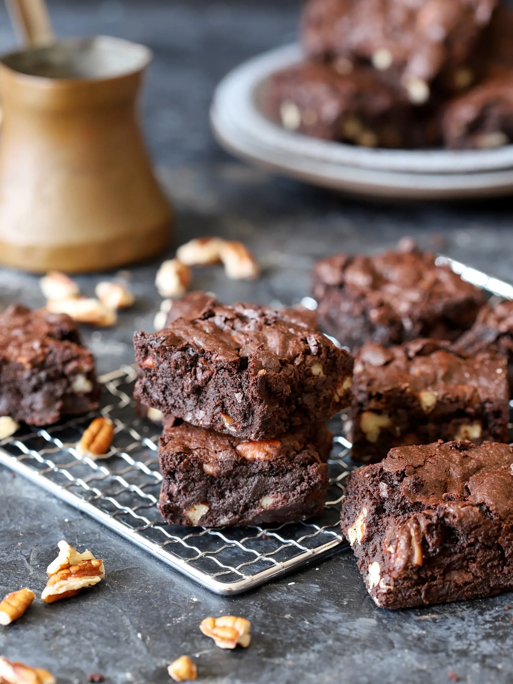 Kávové brownies s vlašskými orechmi