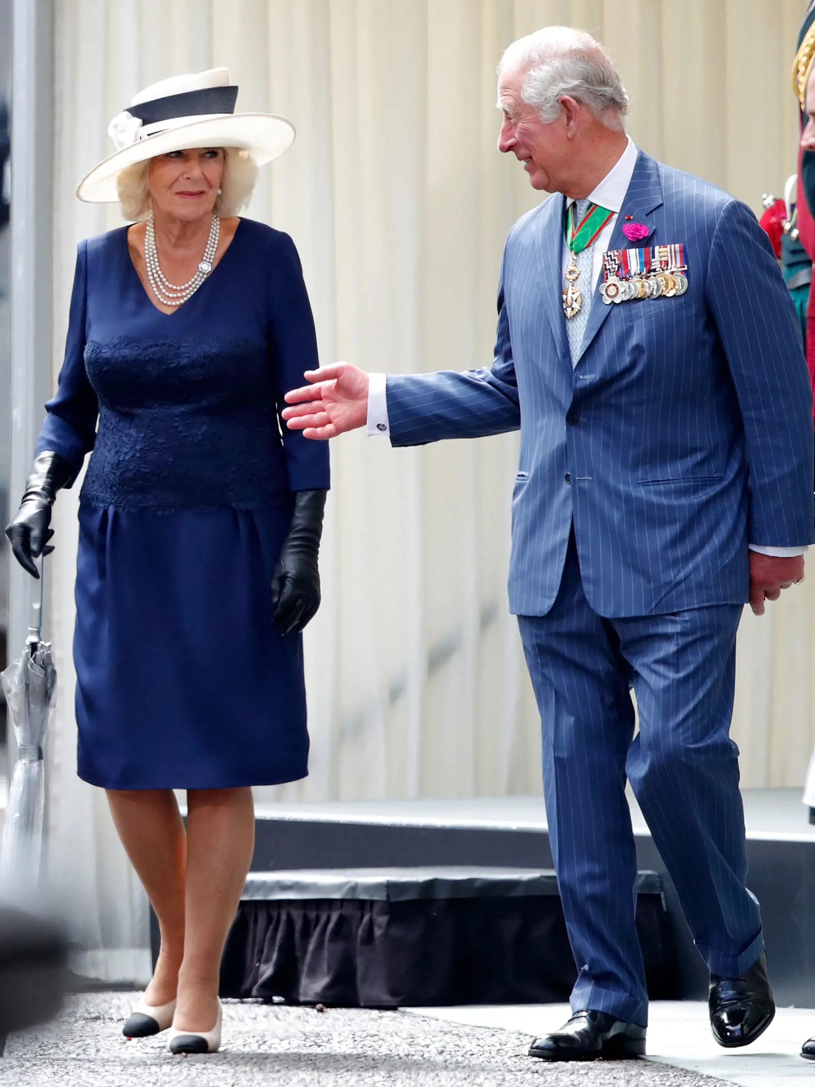 The Prince Of Wales And The Duchess of Cornwall Receive President Macron To Commemorate The Appeal of The 18th June Speech By Charles De Gaulle