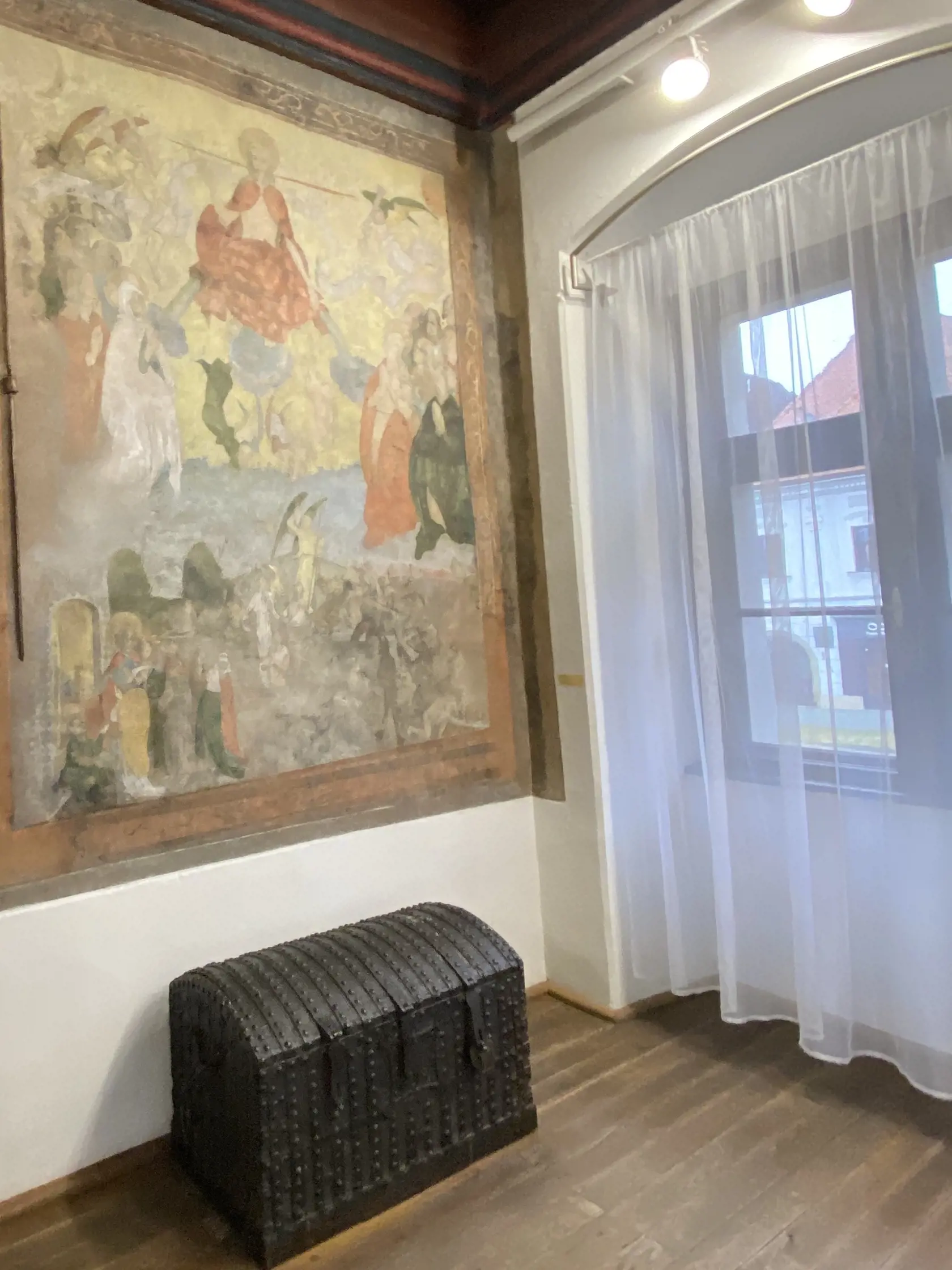 Freska v expozícii Slobodné kráľovské mesto v Šarišskom múzeu v Bardejove.