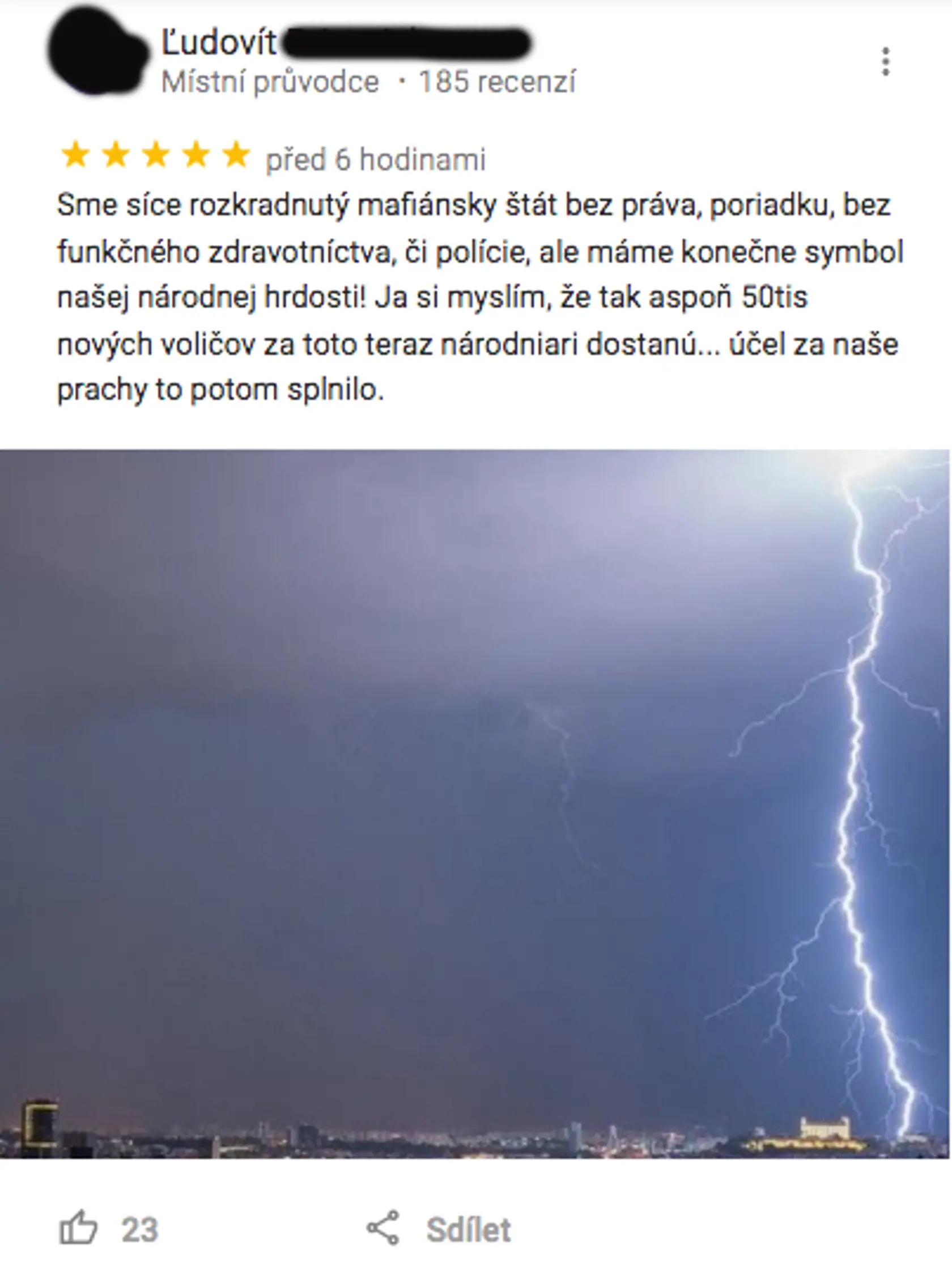 Dankov stožiar je na Google Mapách