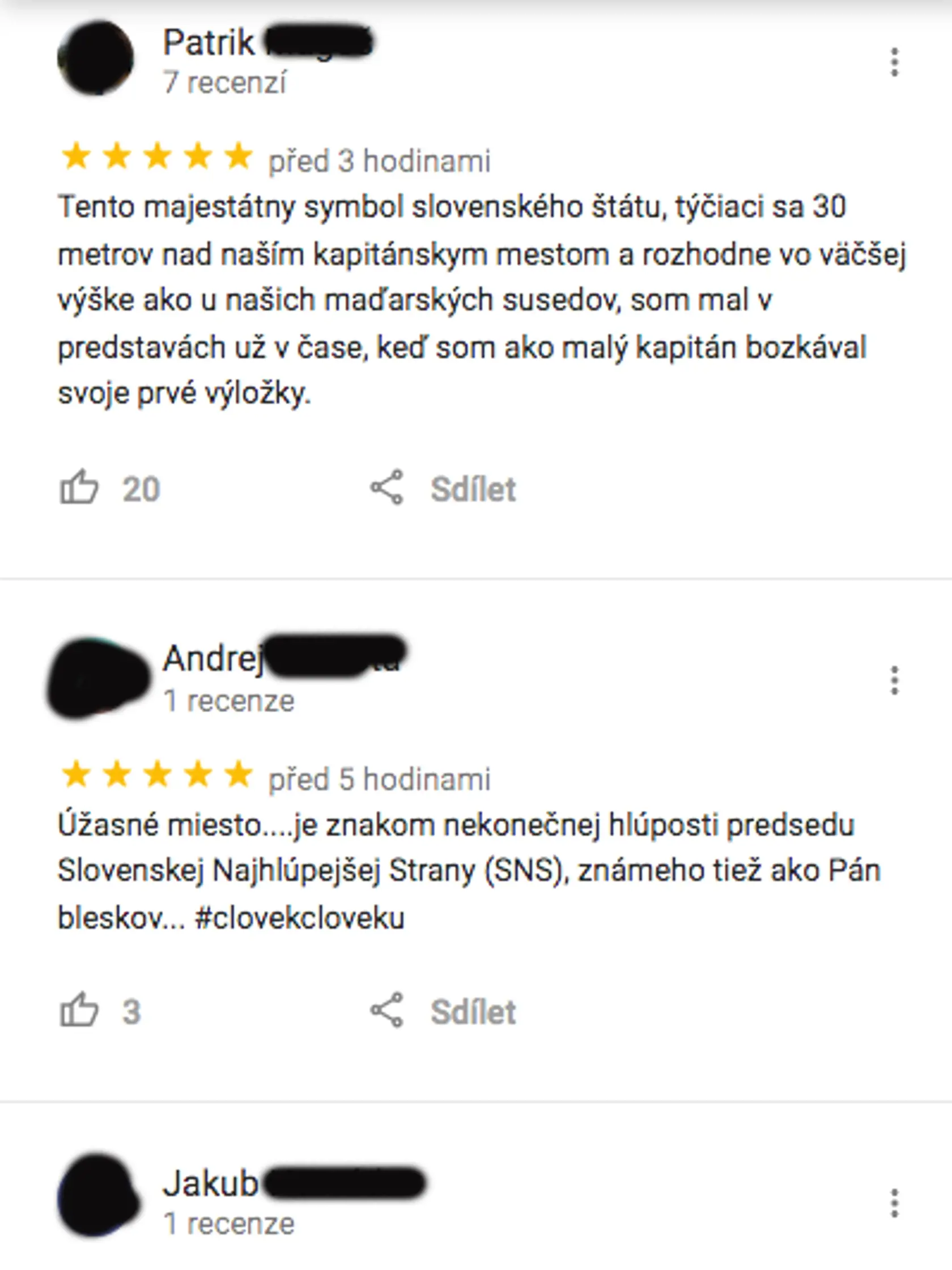 Dankov stožiar je na Google Mapách
