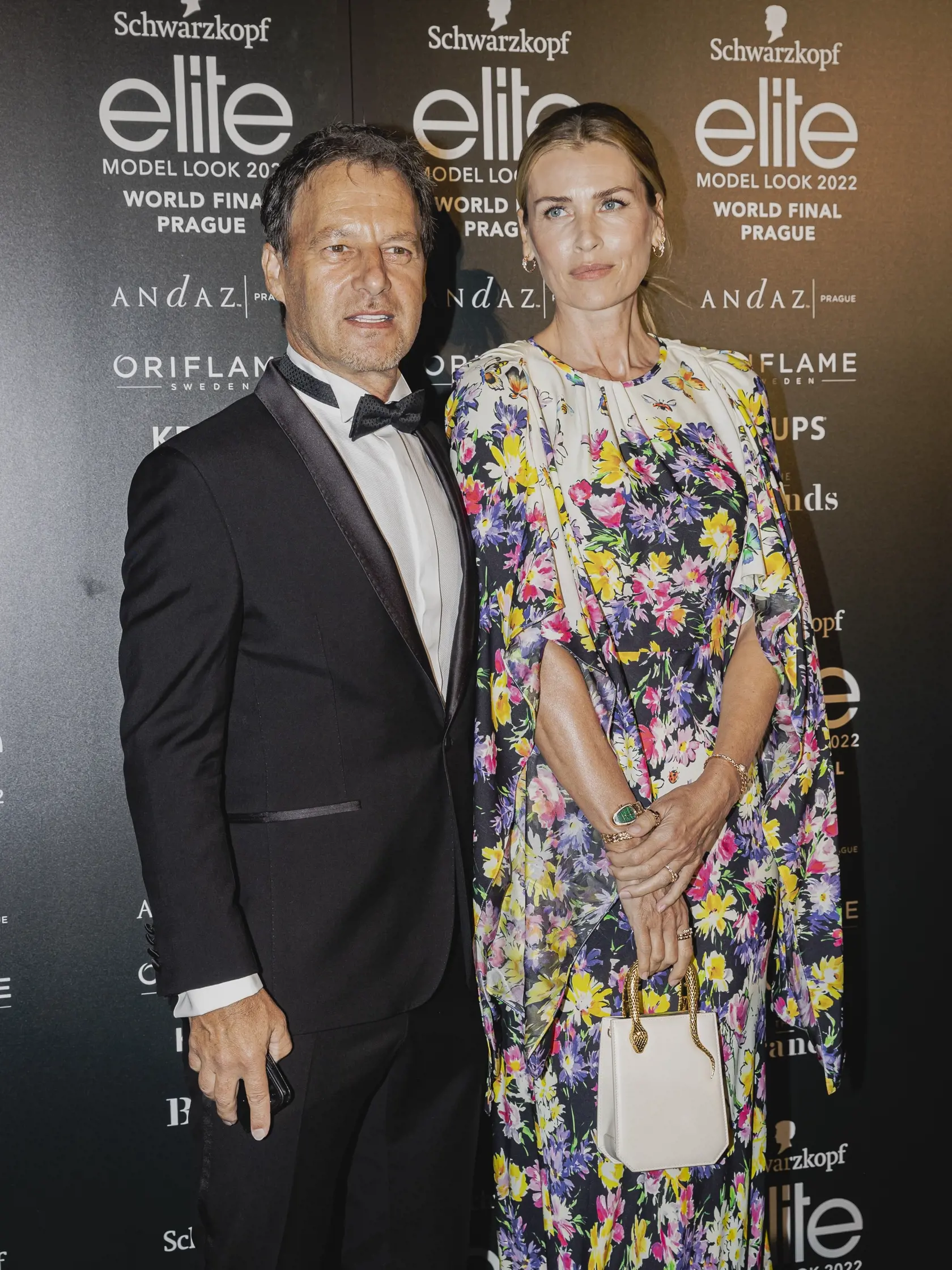 Na snímke Pavol Habera a Daniela Peštová počas svetového finále Schwarzkopf Elite Model Look 2022 v Španielskej sále Pražského hradu.