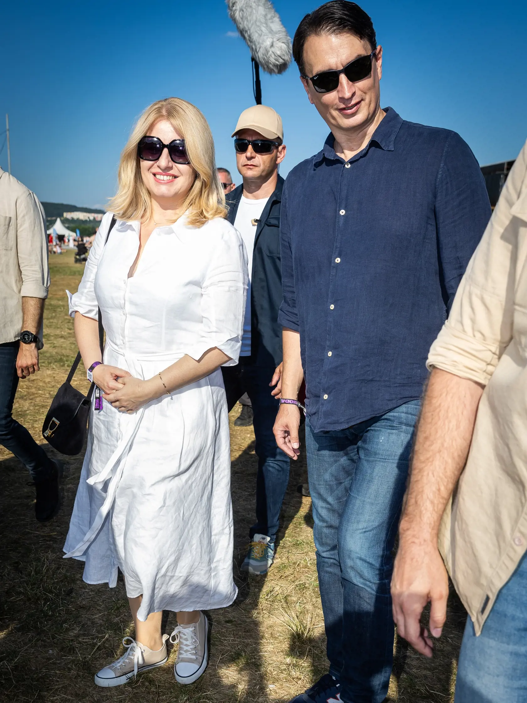 Festival “POHODA 2023” na letisku v Trenčíne. Na snímke Zuzana Čaputová a Juraj Rizman.