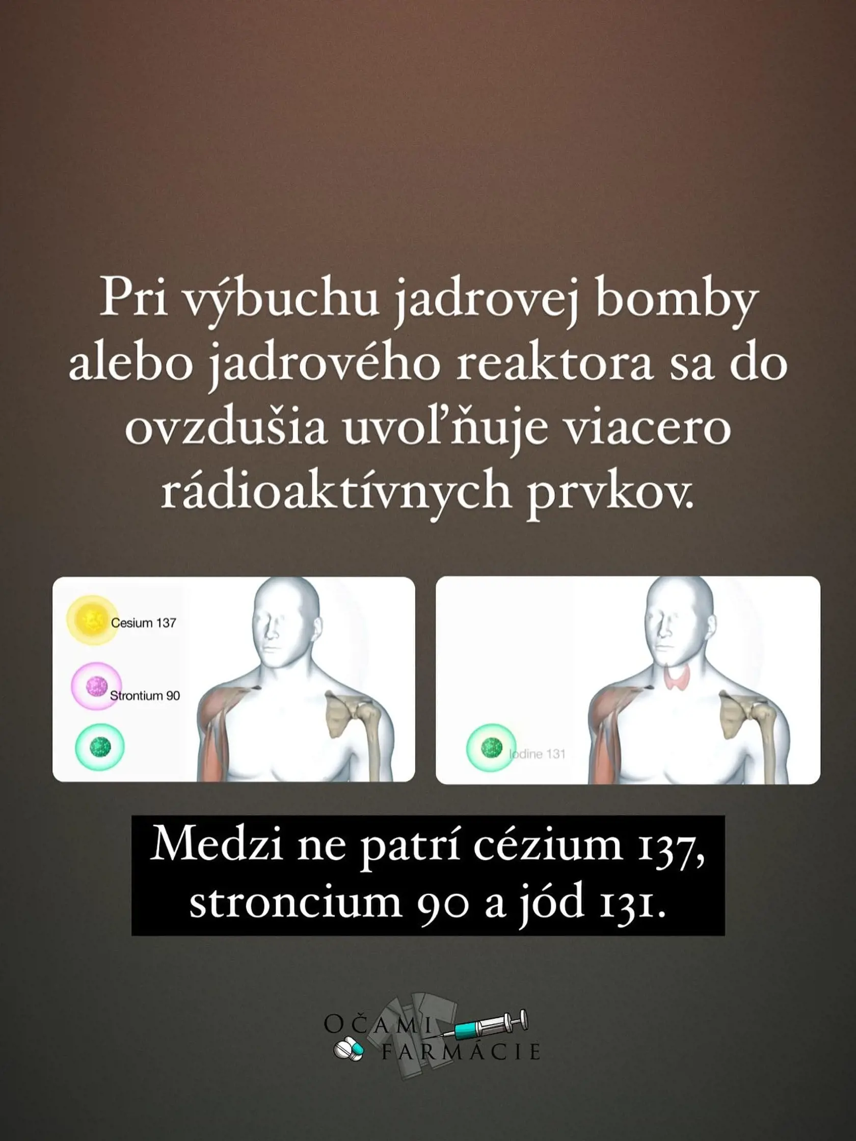 Profil Očami farmácie na sociálnej sieti vysvetlil, ako fungujú jódové tabletky.