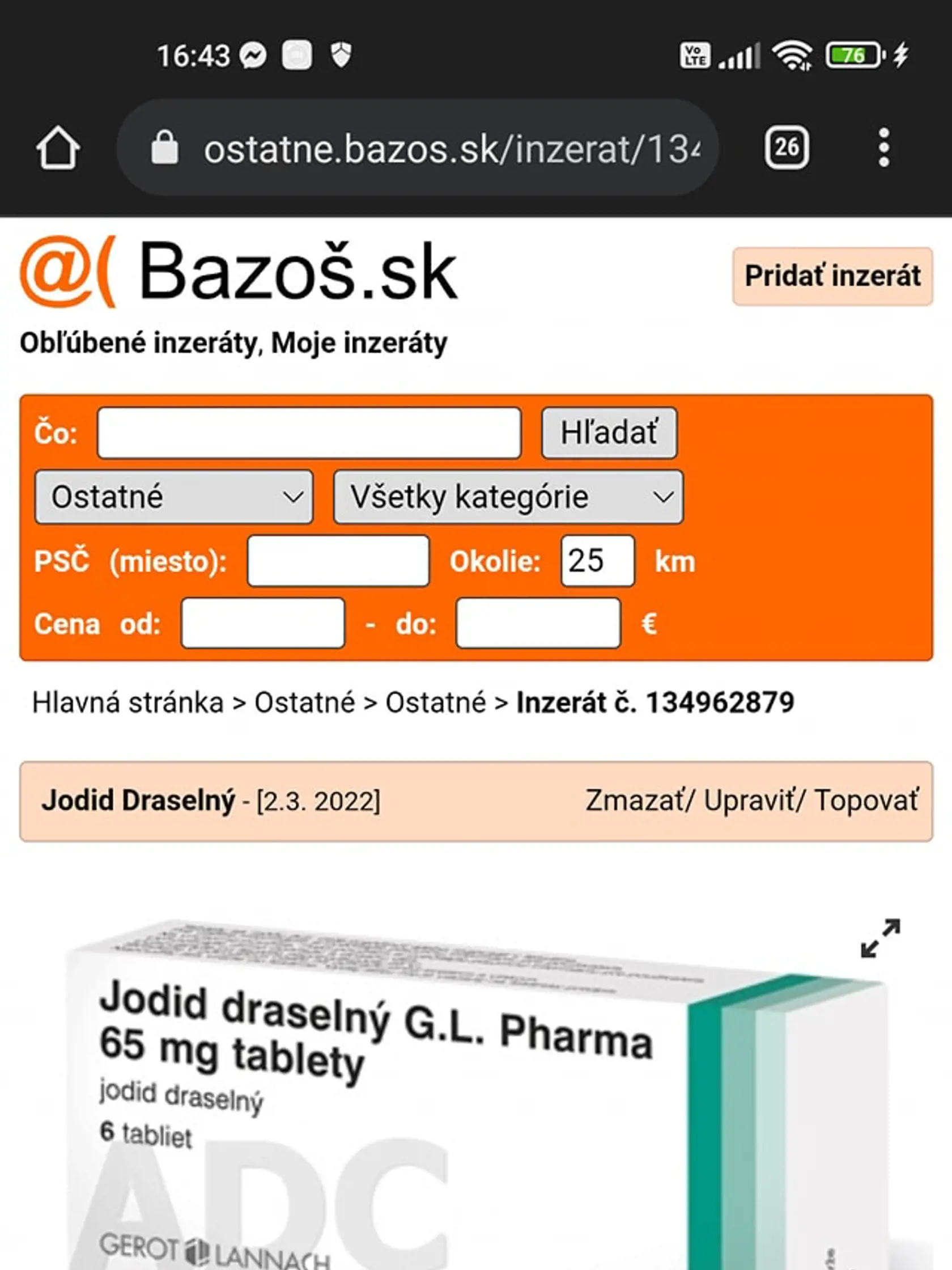 Kšeftári sa opäť snažia nabaliť na panike a strachu. Za jódové tabletky pýtajú horibilné sumy.
