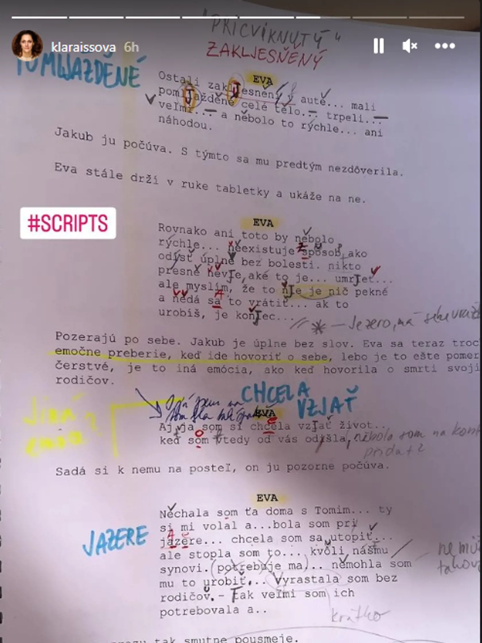 V scenároch si urobila fonetické značky tak, aby jej dávali význam.