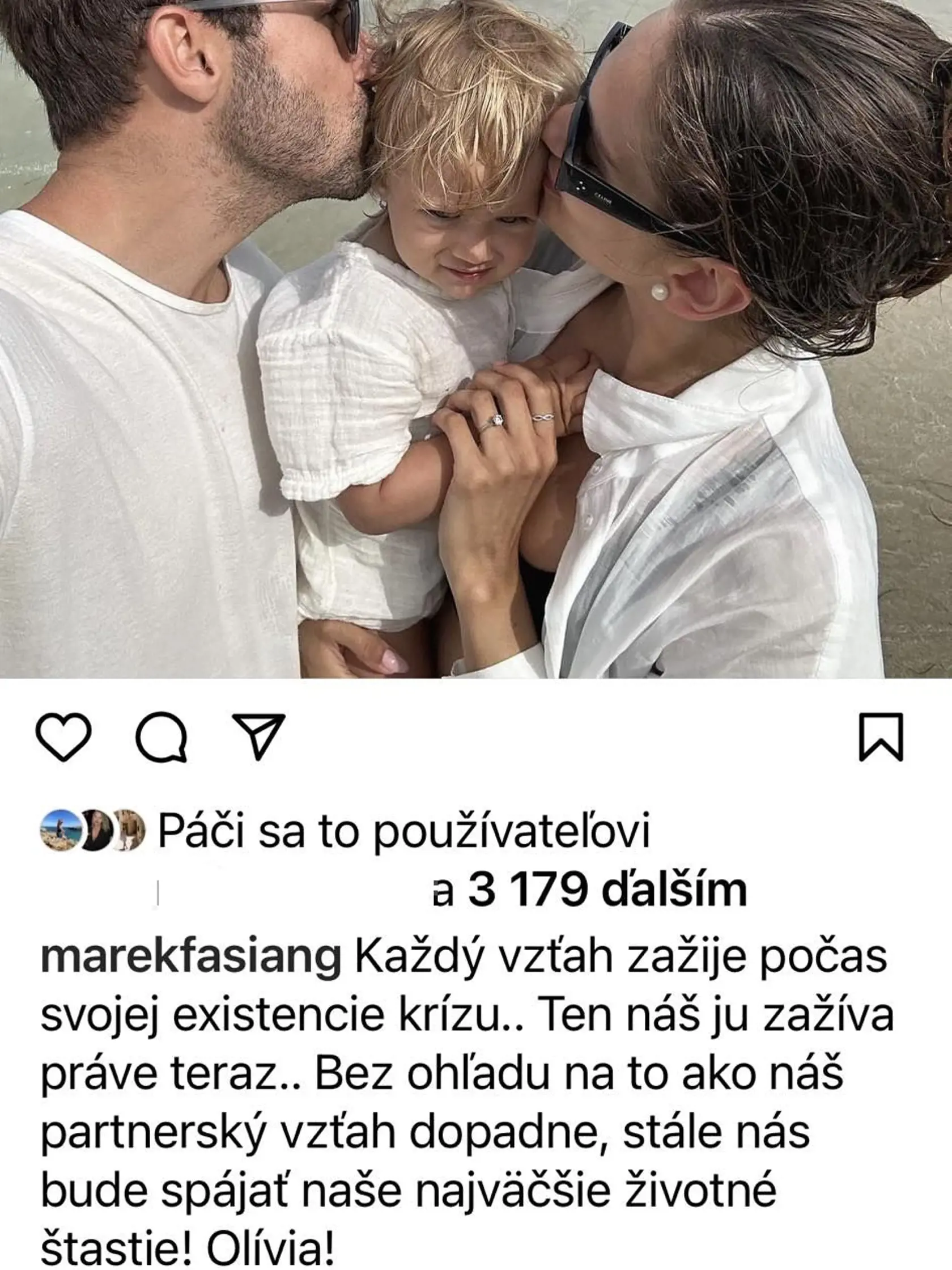Marek Fašiang sa ku kríze vo vzťahu vyjadril aj na Instagrame.