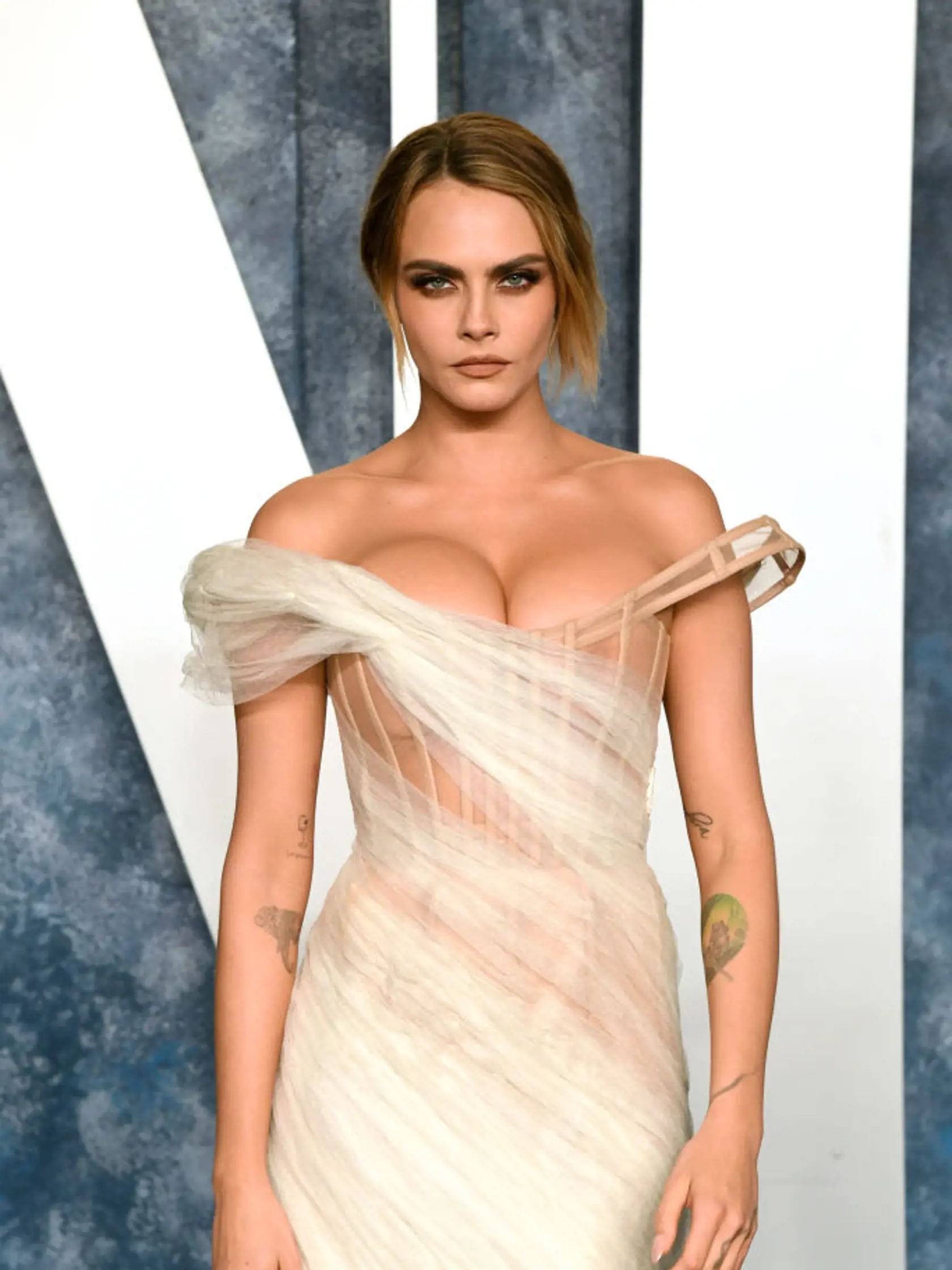 Modelka a herečka Cara Delevingne na Vanity Fair Oscar Party