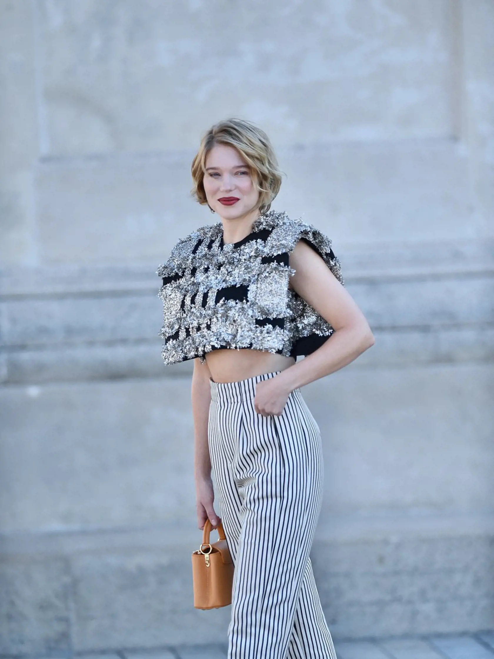 Celebrityna prehliadke Louis Vuitton v Paríži