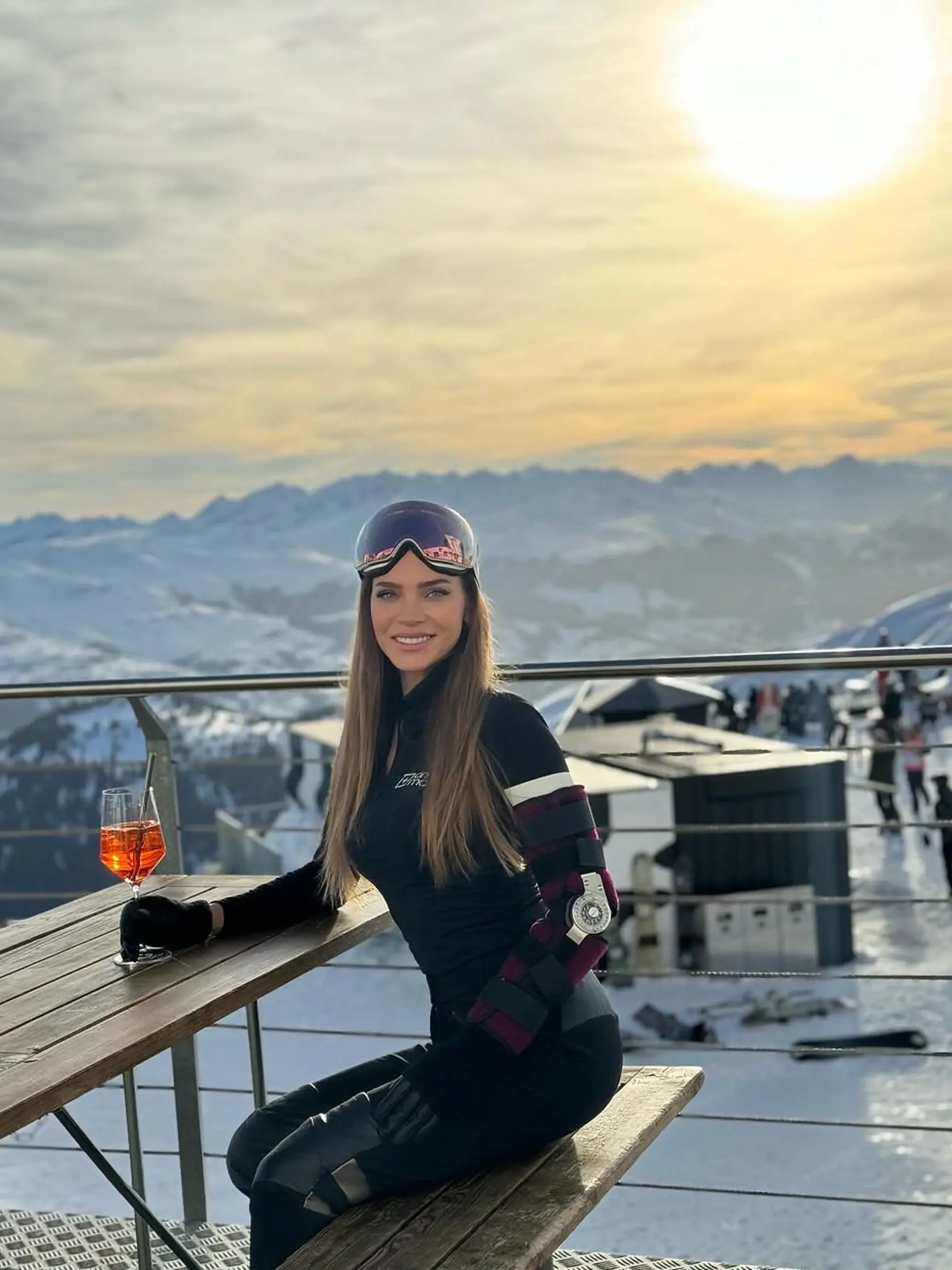 Verešová na lyžovačke.