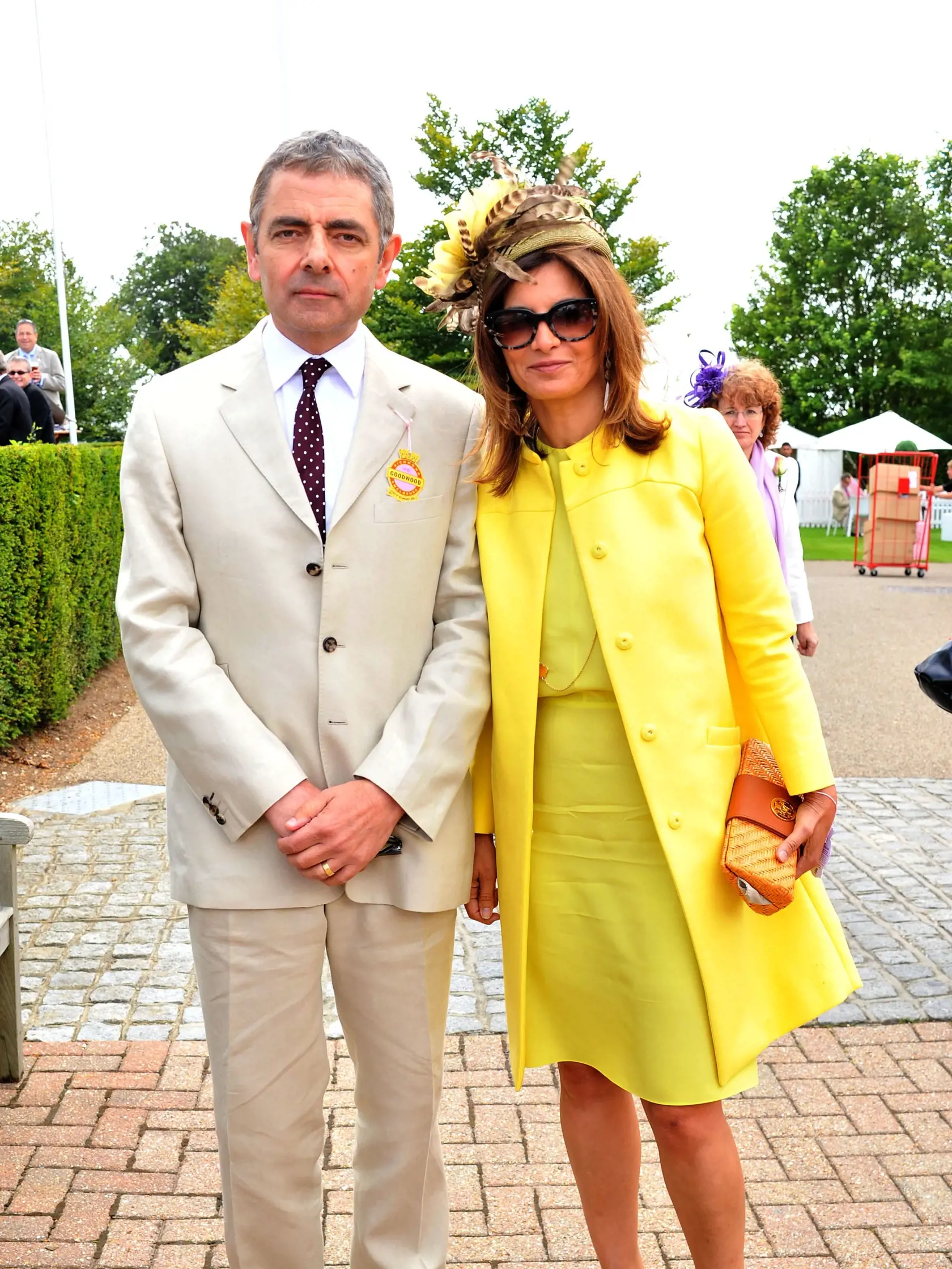 Rowan Atkinson s exmanželkou Sunetrou Sastry.