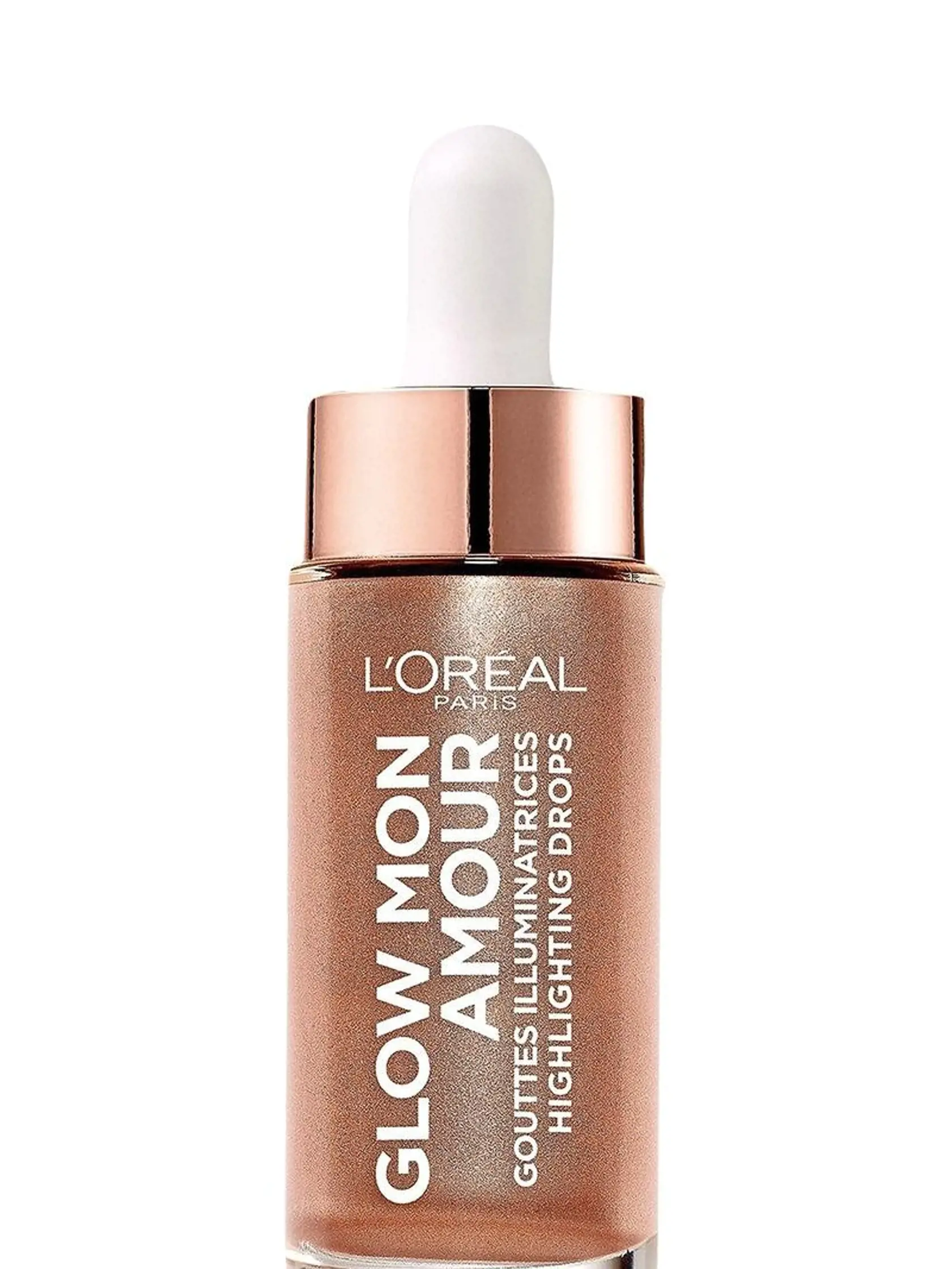 Tekutý rozjasňovač s kvapkadlom Glow  Mon Amour  pre rozžiarený  vzhľad, L’Oréal  Paris, 8,40 €