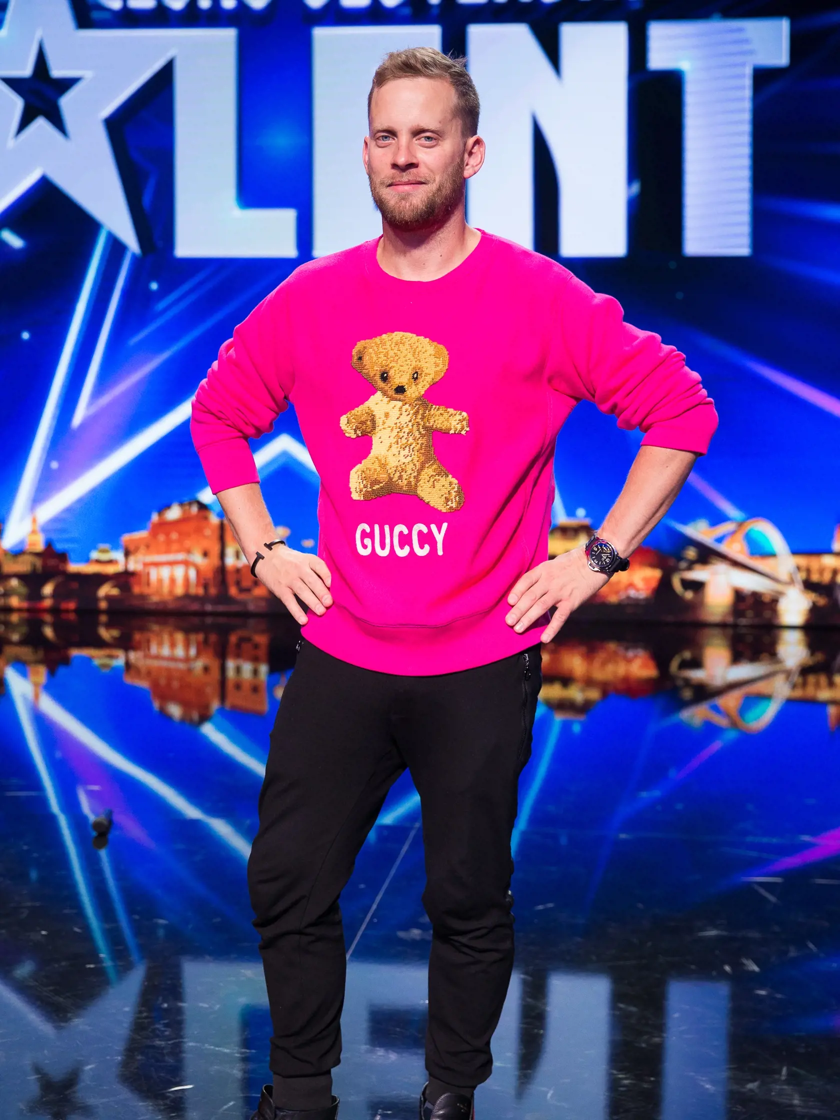 Tlačová konferencia k projektu Československo má talent 2018 v štúdiách televízie JOJ na Bratislavskej Kolibe. Na snímke je Jakub Prachař.
