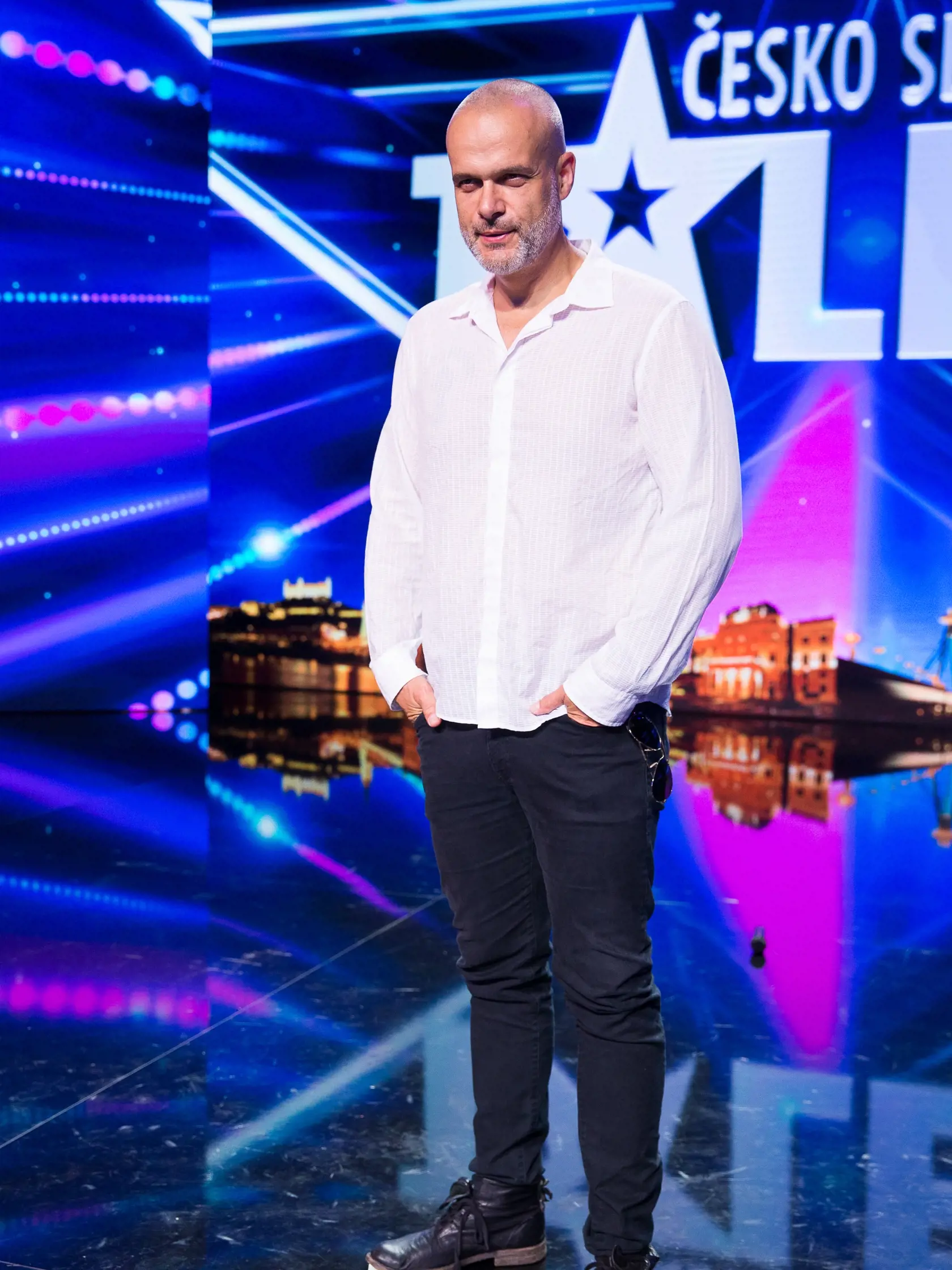 Tlačová konferencia k projektu Československo má talent 2018 v štúdiách televízie JOJ na Bratislavskej Kolibe. Na snímke Jaroslav Slávik.