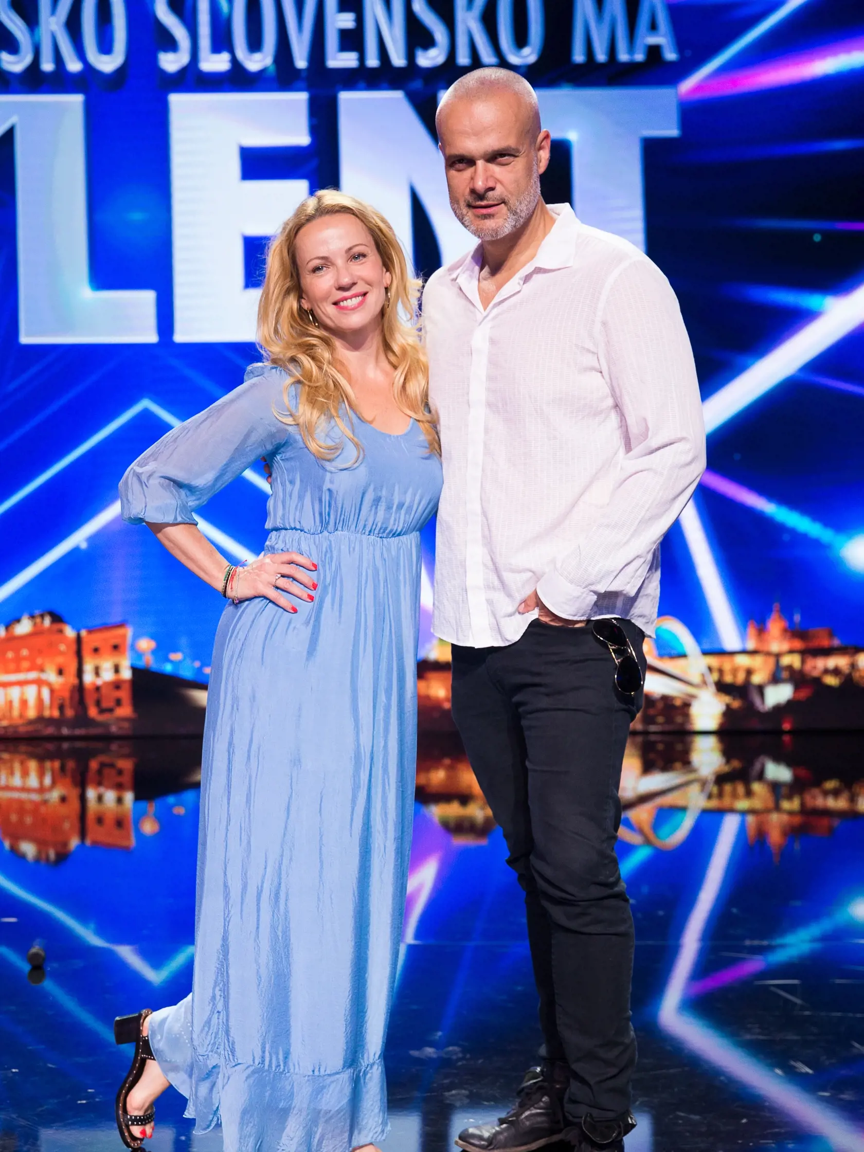 Tlačová konferencia k projektu Československo má talent 2018 v štúdiách televízie JOJ na Bratislavskej Kolibe. Na snímke Diana Mórová a Jaroslav Slávik.